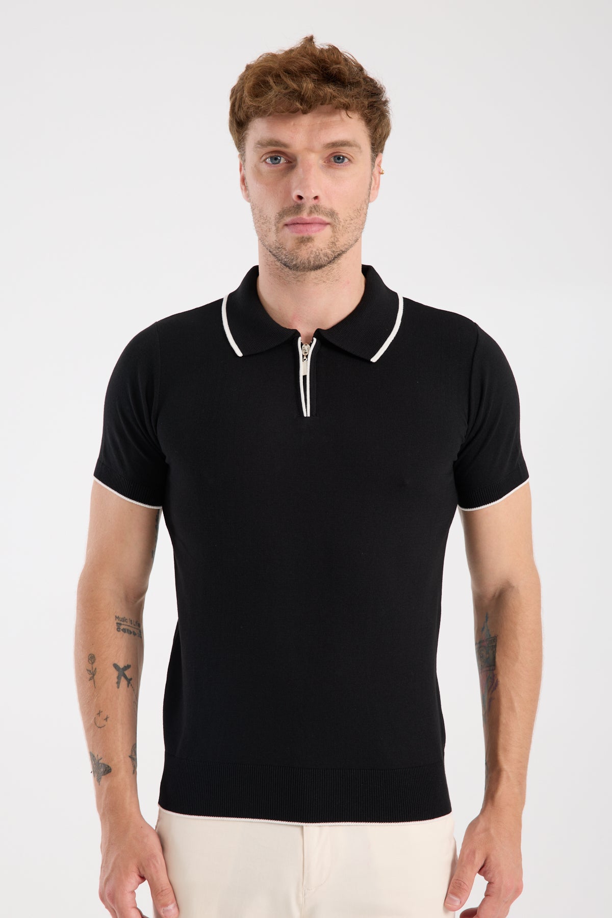 AClub Echo Örme Kumaş Viskon Karışımlı Slim Fit Lacivert Polo Yaka Erkek Düz Polo Shirt