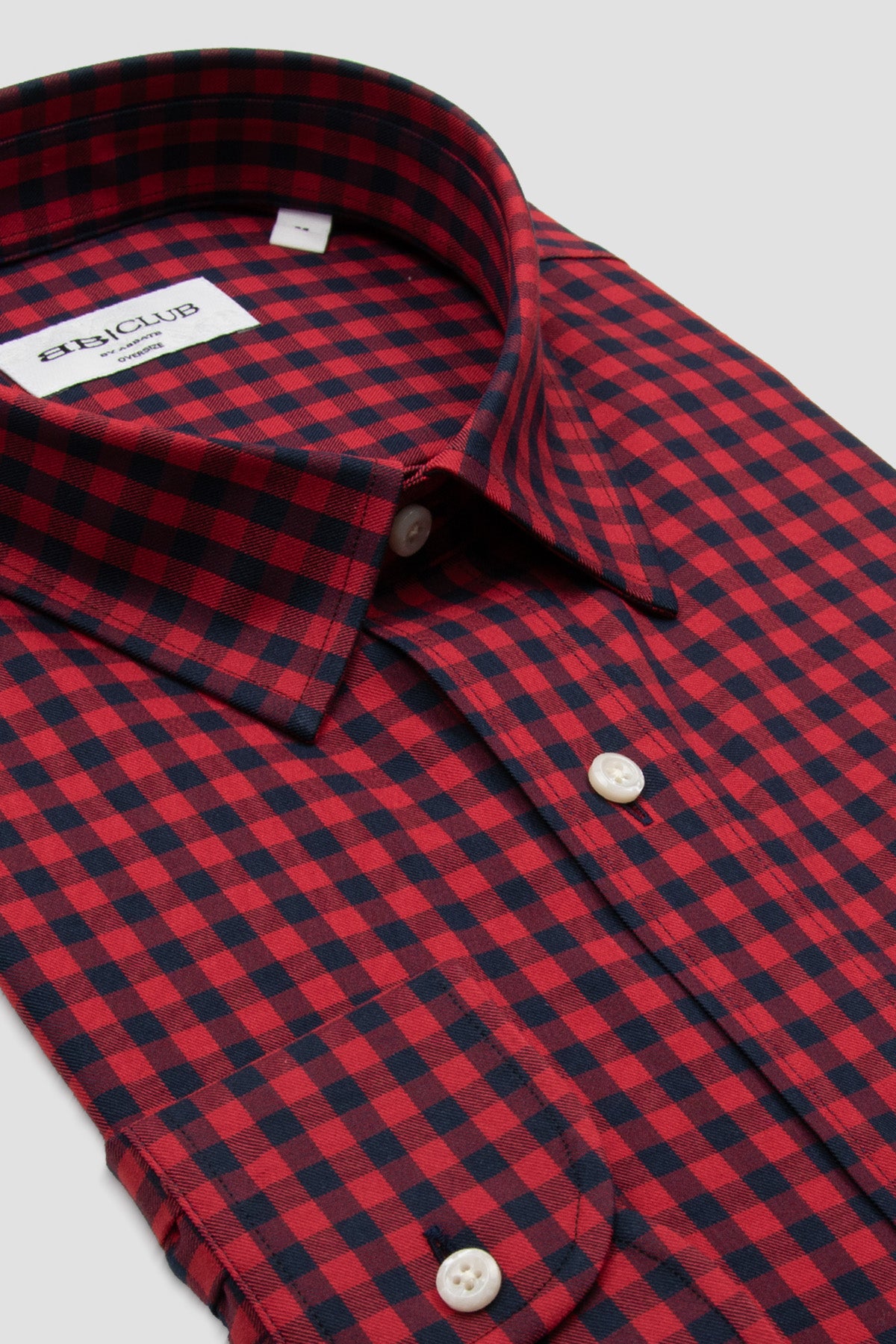 BB Club Rio Twill Pamuk Karışımlı Oversize Fit Kırmızı Klasik Yaka Erkek Kareli Gömlek