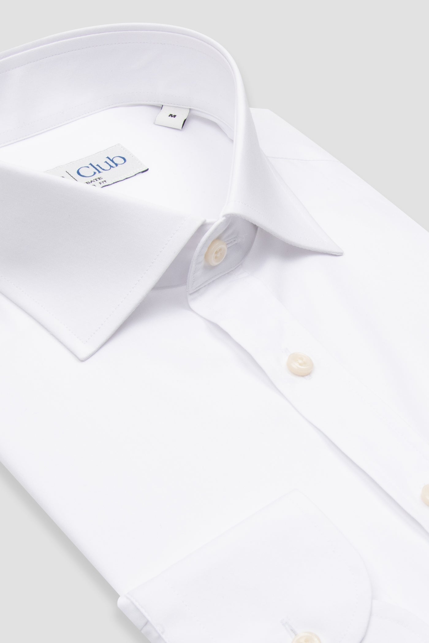 BB Club Lima Poplin Pamuk Polyester Regular Fit Beyaz Klasik Yaka Erkek Düz Gömlek