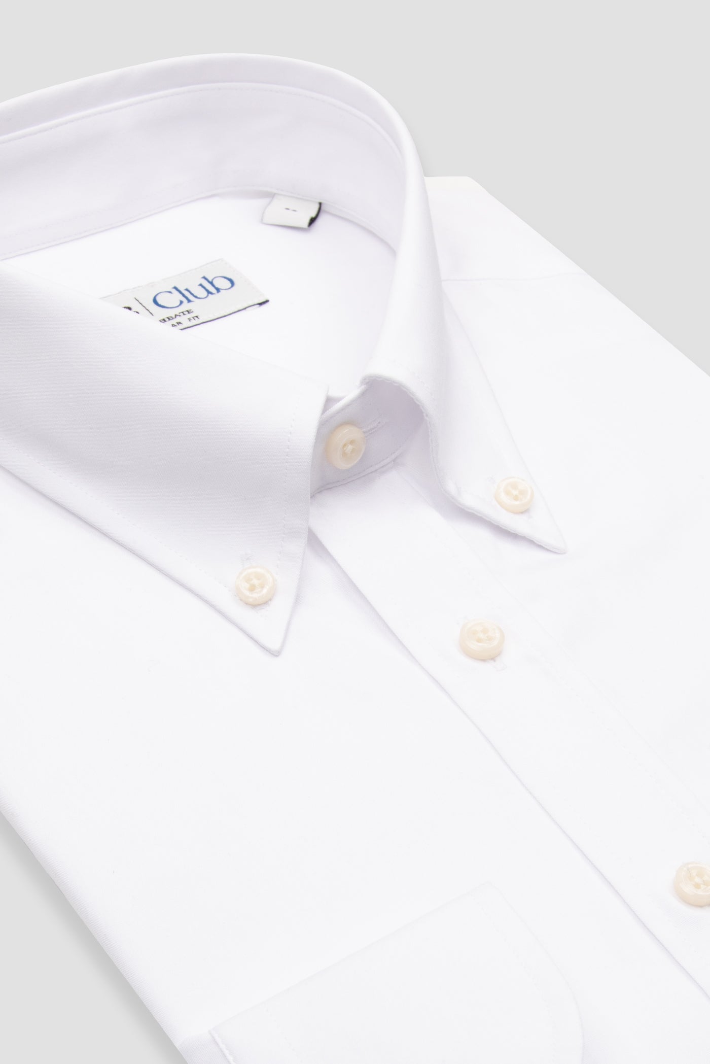 BB Club Mike Poplin Pamuk Polyester Regular Fit Beyaz Düğmeli Yaka Erkek Düz Gömlek