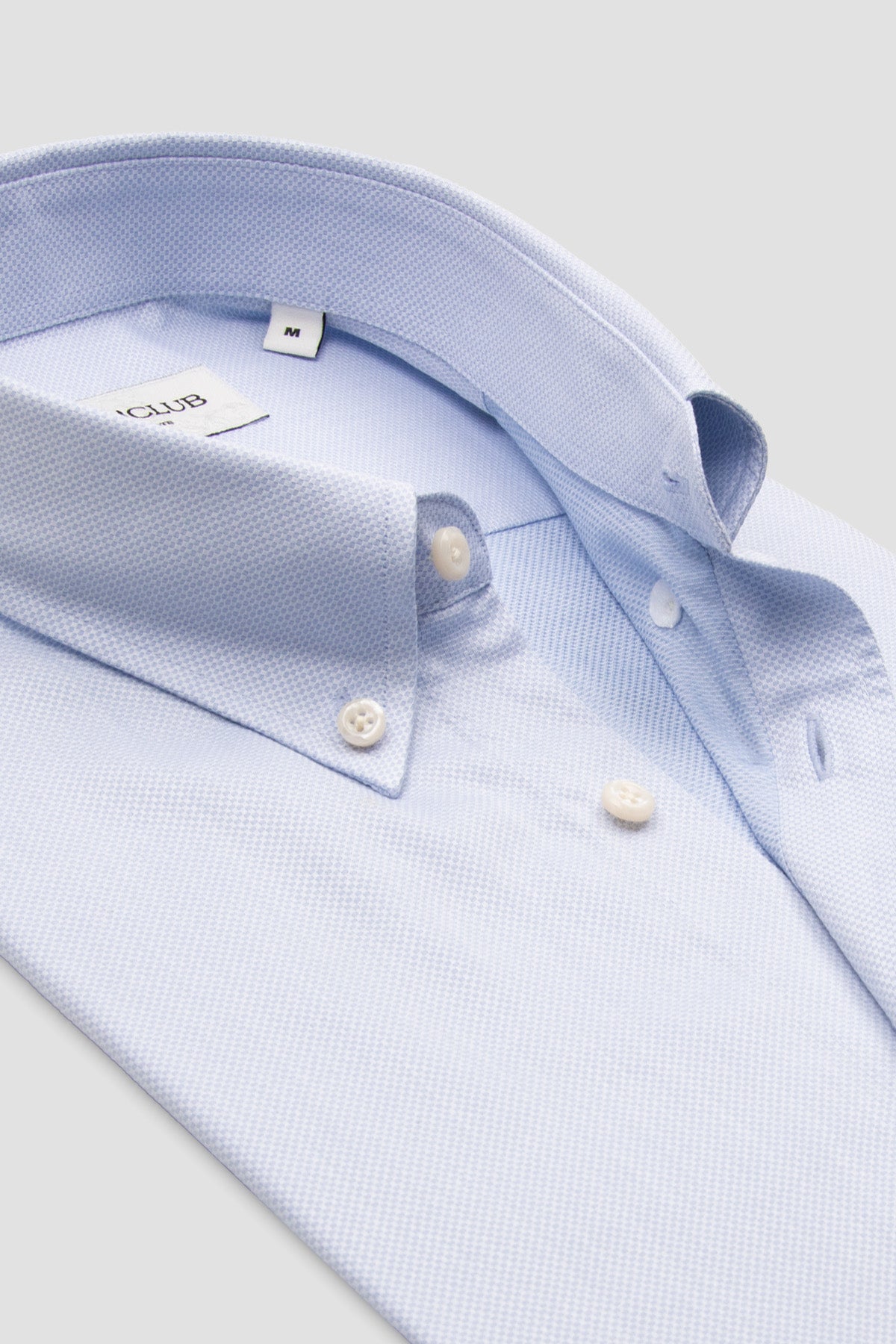 BB Club Mike Dobby Pamuklu Regular Fit Açık Mavi Düğmeli Yaka Erkek Düz Gömlek