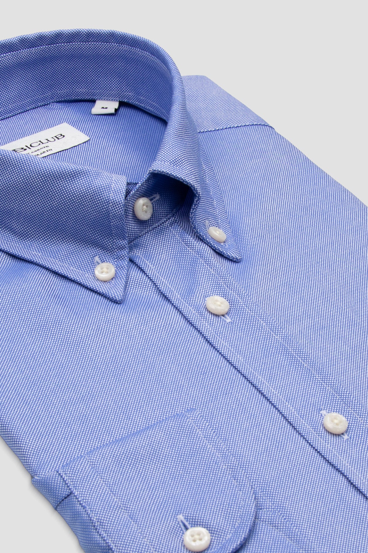 BB Club Mike Oxford Pamuklu Regular Fit Koyu Mavi Düğmeli Yaka Erkek Düz Gömlek