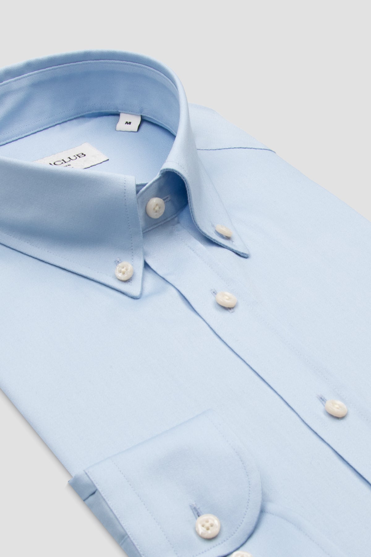 BB Club Mike Oxford Pamuklu Regular Fit Açık Mavi Düğmeli Yaka Erkek Düz Gömlek
