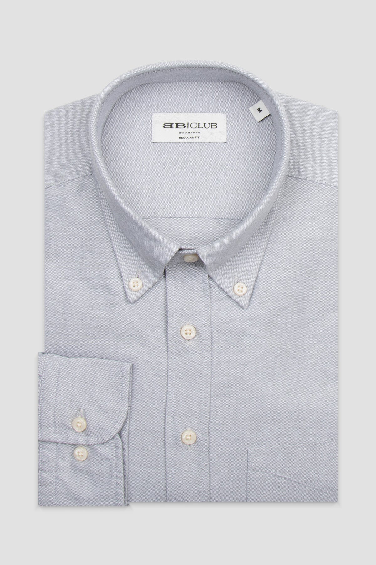 BB Club Mike Oxford Pamuklu Regular Fit Koyu Gri Düğmeli Yaka Erkek Düz Gömlek