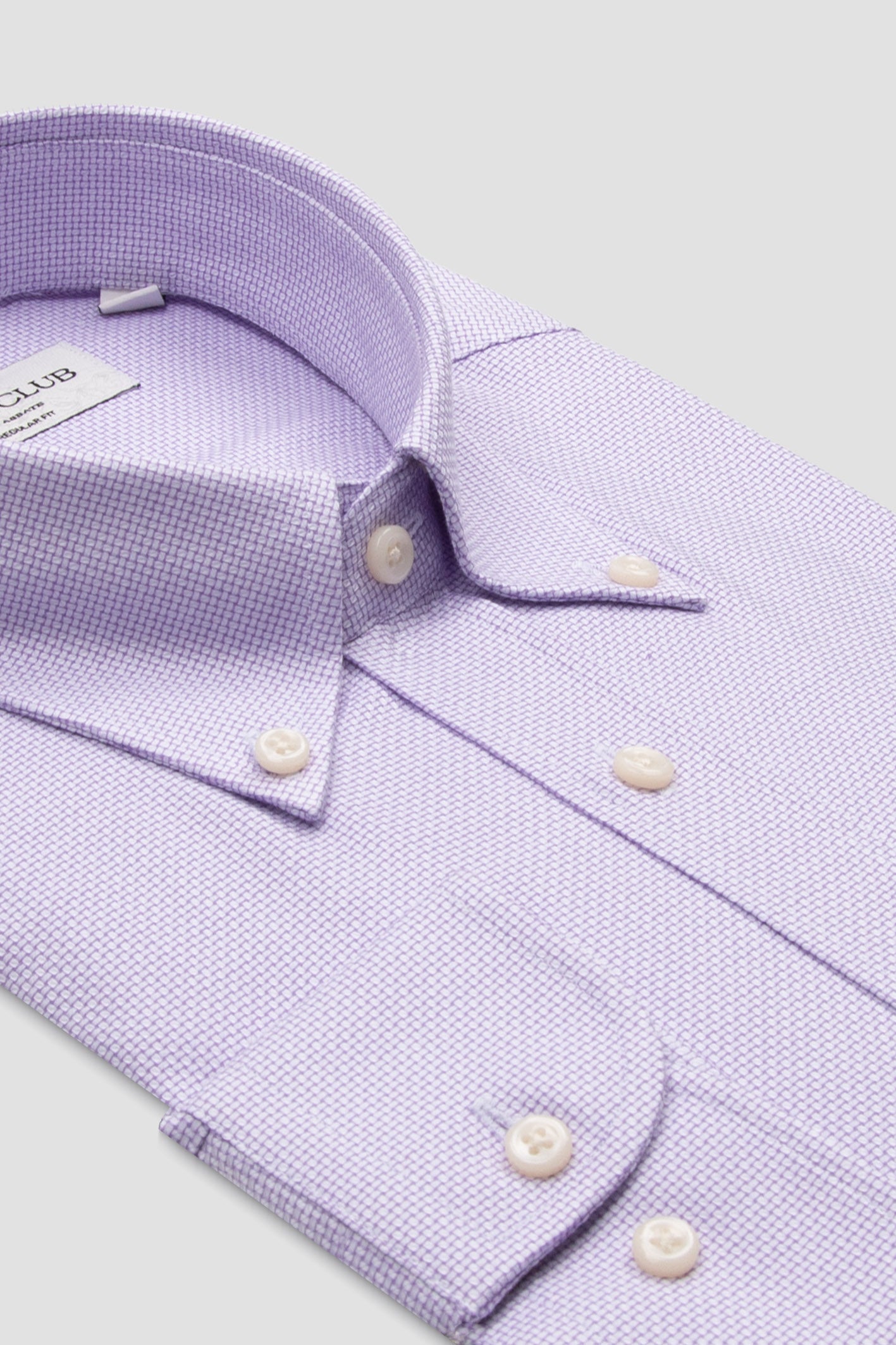 BB Club Mike Armür Pamuklu Regular Fit Mor Düğmeli Yaka Erkek Düz Gömlek