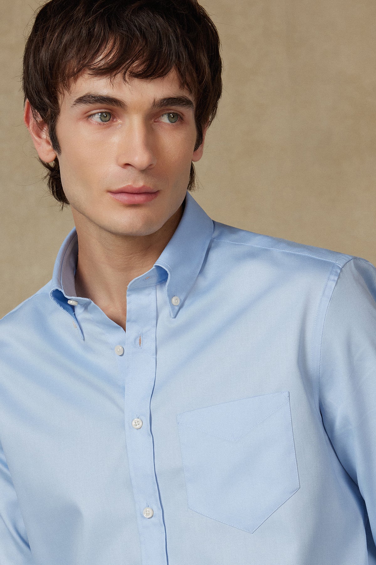 BB Club Mike Non Iron Oxford Kolay Ütülenebilir Pamuklu Regular Fit Açık Mavi Düğmeli Yaka Erkek Düz Gömlek