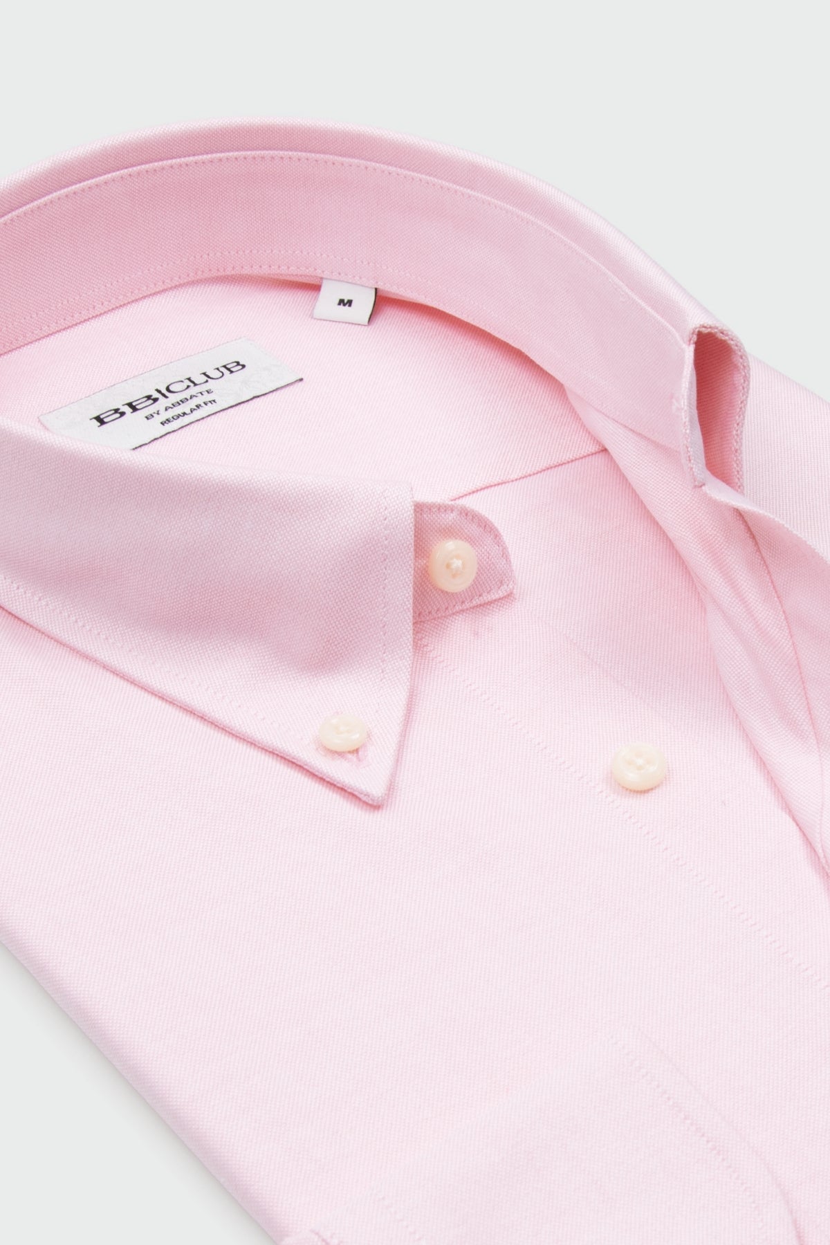 BB Club Mike Oxford Pamuklu Regular Fit Pembe Düğmeli Yaka Erkek Düz Gömlek