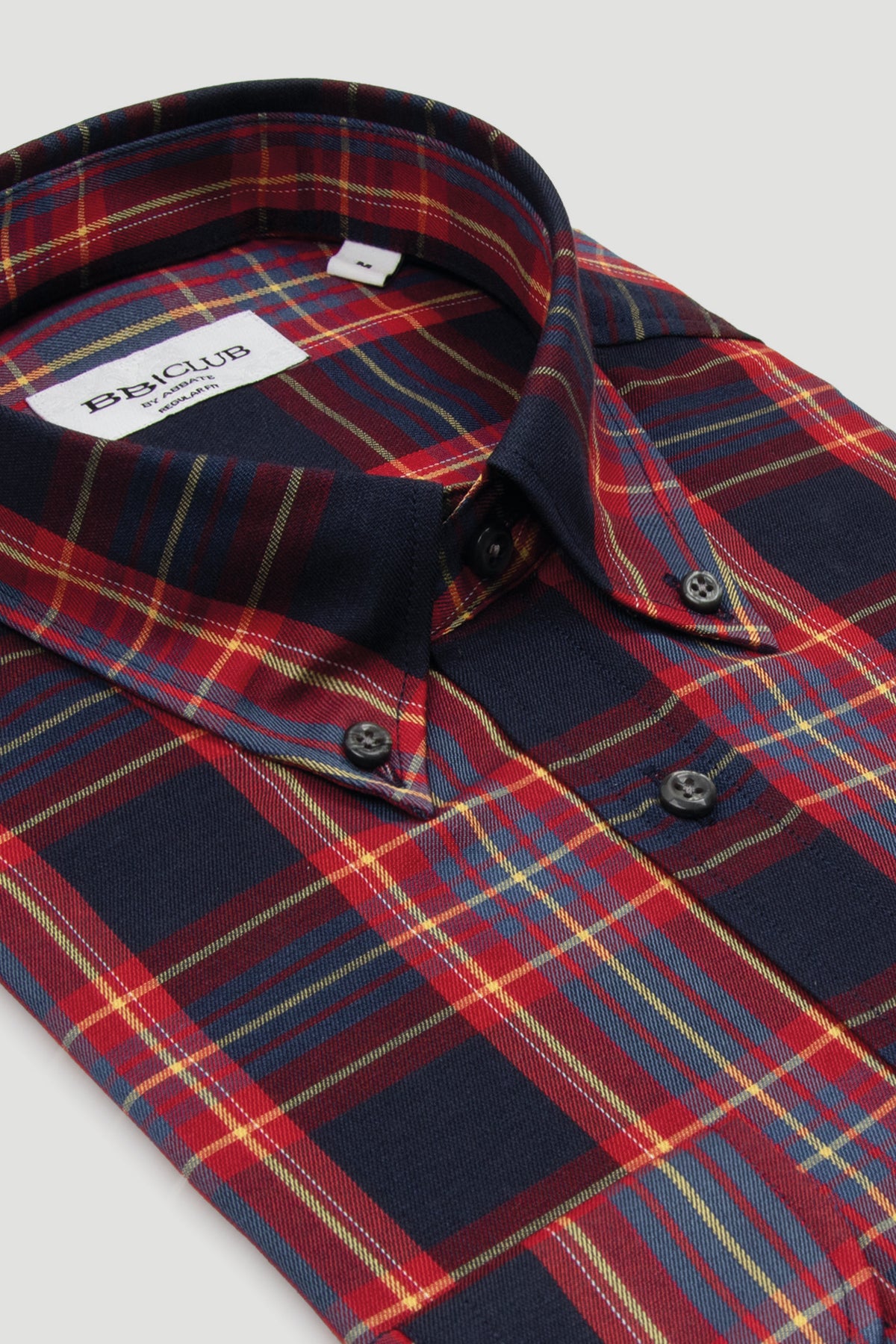 BB Club Mike Flanel Pamuk Polyester Regular Fit Kırmızı Düğmeli Yaka Erkek Ekoseli Gömlek
