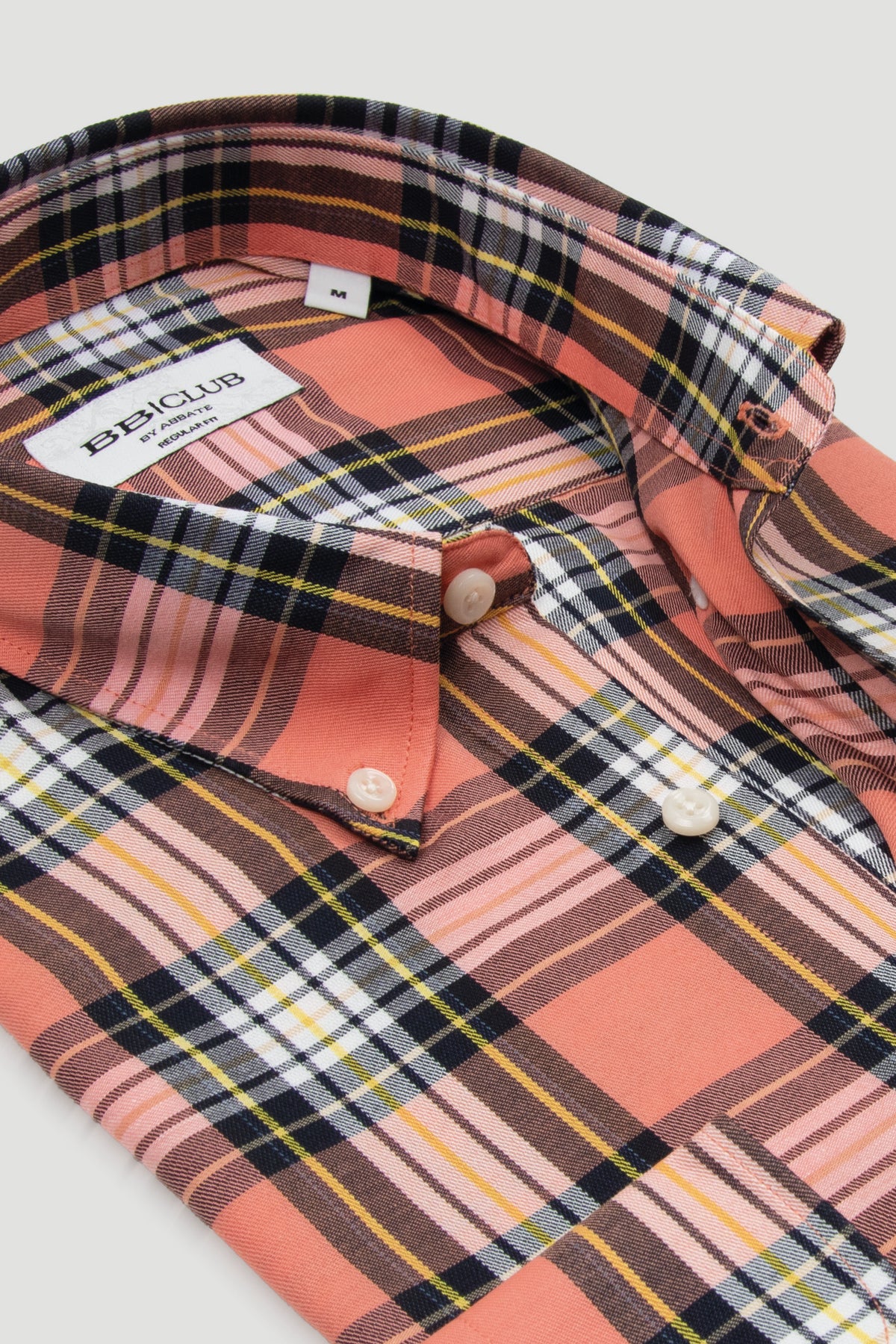 BB Club Mike Flanel Pamuk Polyester Regular Fit Somon Düğmeli Yaka Erkek Ekoseli Gömlek
