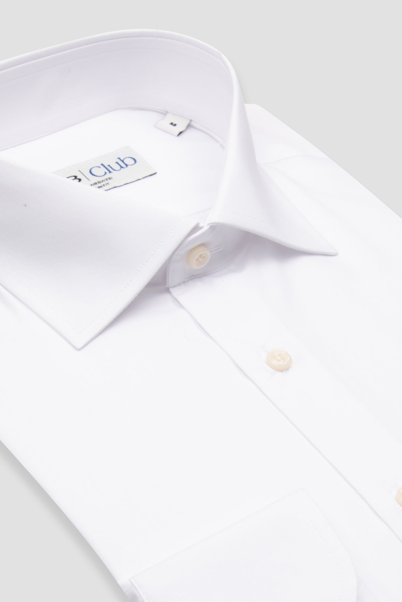 BB Club Oscar Poplin Pamuk Polyester Slim Fit Beyaz Klasik Yaka Erkek Düz Gömlek