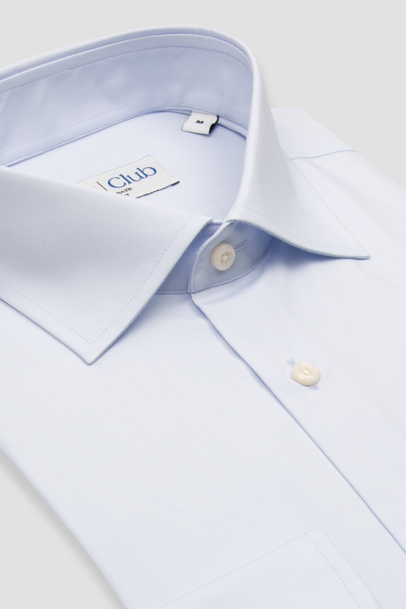 BB Club Oscar Poplin Pamuk Polyester Slim Fit Açık Mavi Klasik Yaka Erkek Düz Gömlek