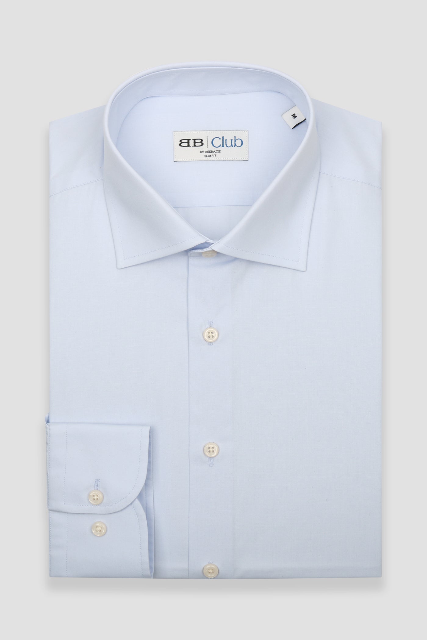 BB Club Oscar Poplin Kolay Ütülenebilir Pamuklu Slim Fit Açık Mavi Klasik Yaka Erkek Düz Gömlek