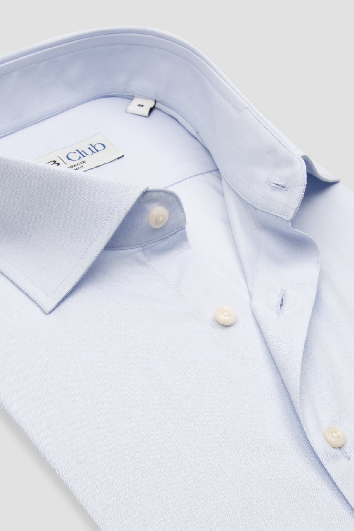 BB Club Oscar Poplin Kolay Ütülenebilir Pamuklu Slim Fit Açık Mavi Klasik Yaka Erkek Düz Gömlek