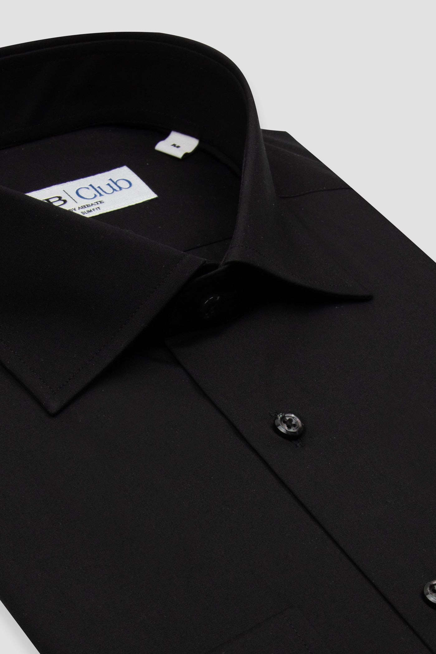 BB Club Oscar Poplin Kolay Ütülenebilir Pamuklu Slim Fit Siyah Klasik Yaka Erkek Düz Gömlek