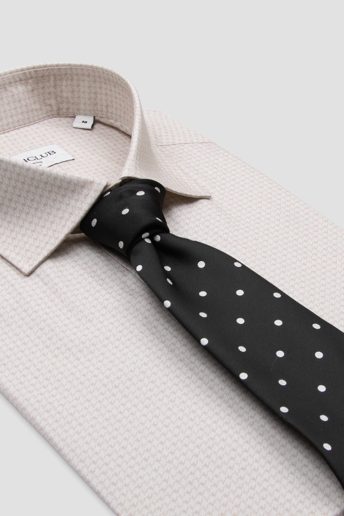 BB Club Oscar Poplin %100 Pamuk Slim Fit Bej Klasik Yaka Erkek Baskılı Gömlek