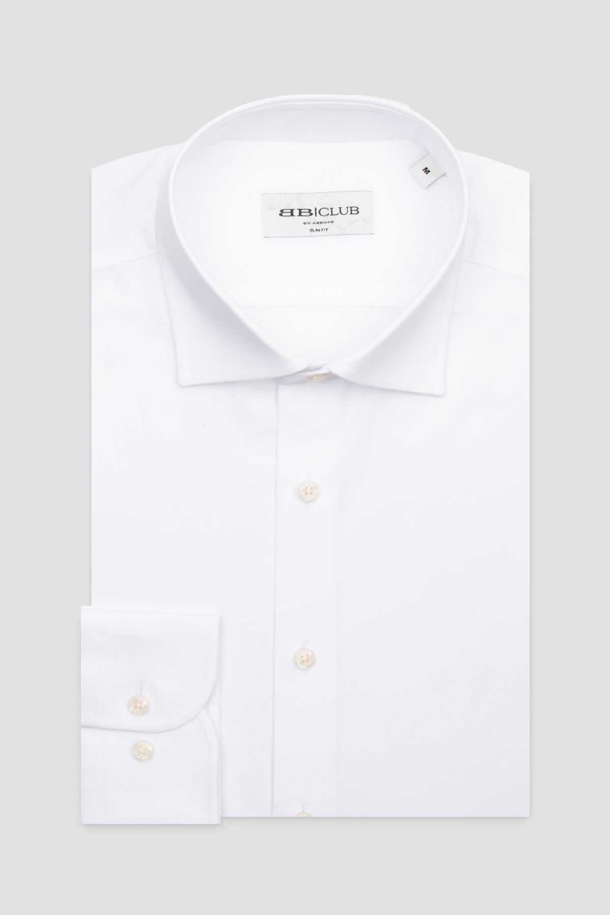 BB Club Oscar Twill Pamuklu Slim Fit Beyaz Klasik Yaka Erkek Düz Gömlek
