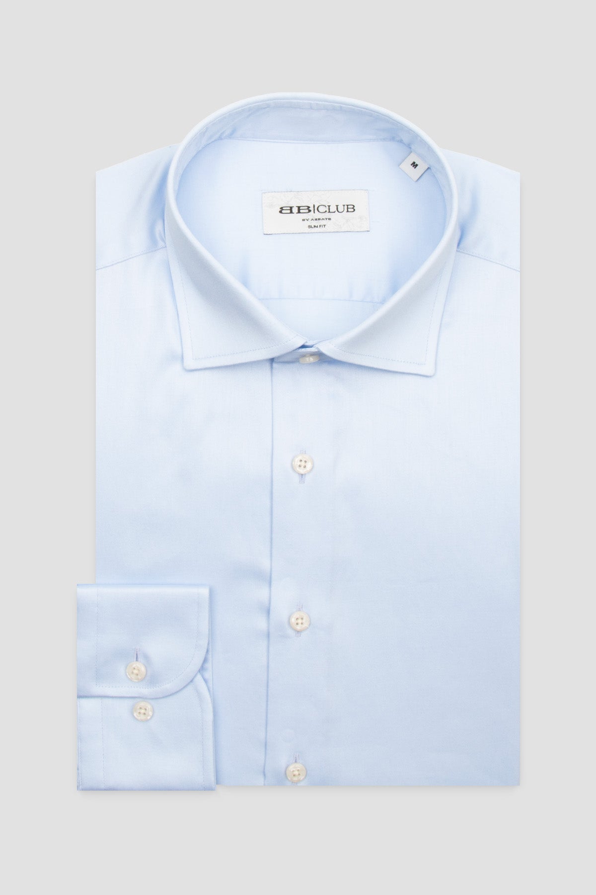 BB Club Oscar Poplin Pamuklu Slim Fit Açık Mavi Klasik Yaka Erkek Düz Gömlek