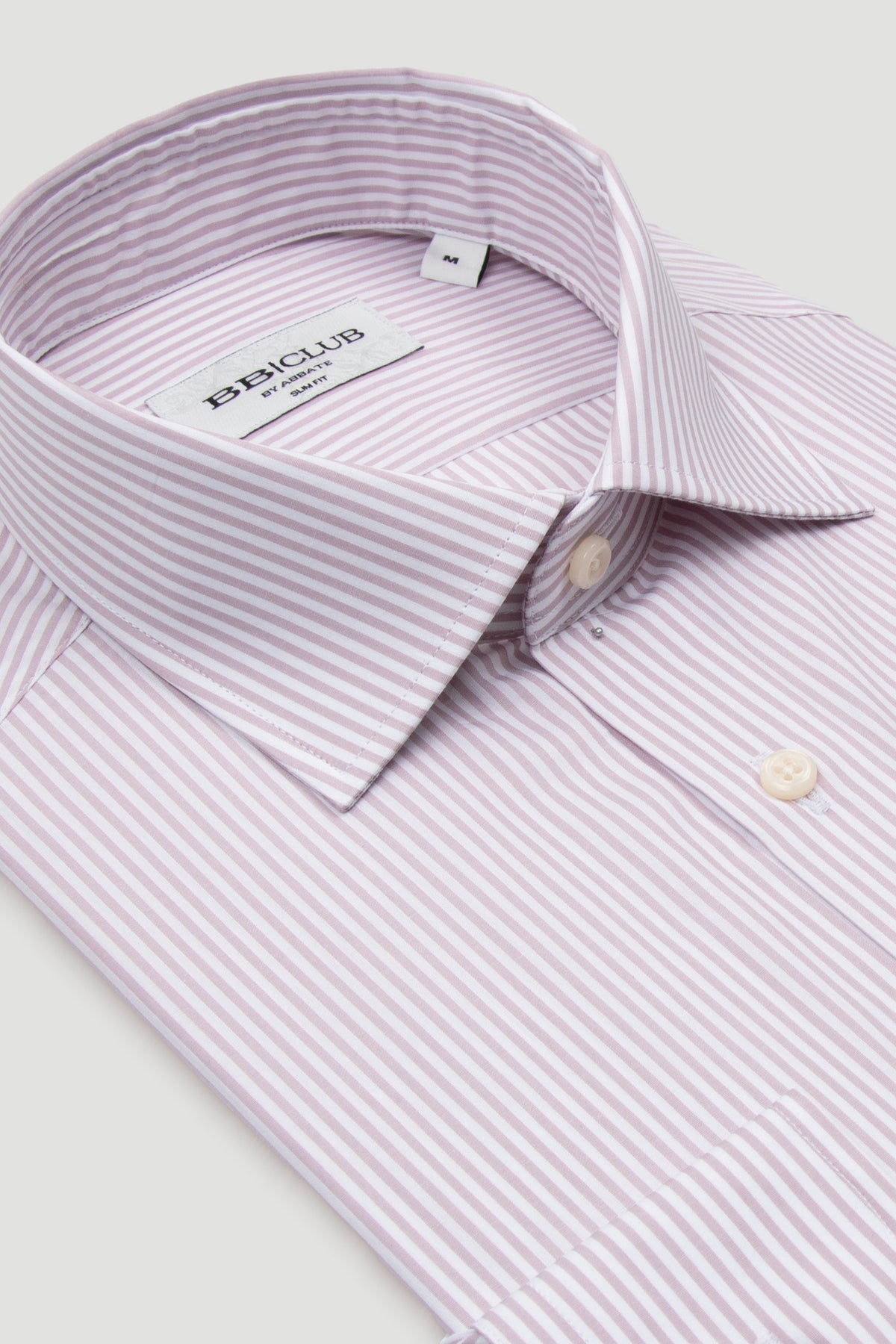 BB Club Oscar Poplin %100 Pamuk Slim Fit Lila Klasik Yaka Erkek Çizgili Gömlek