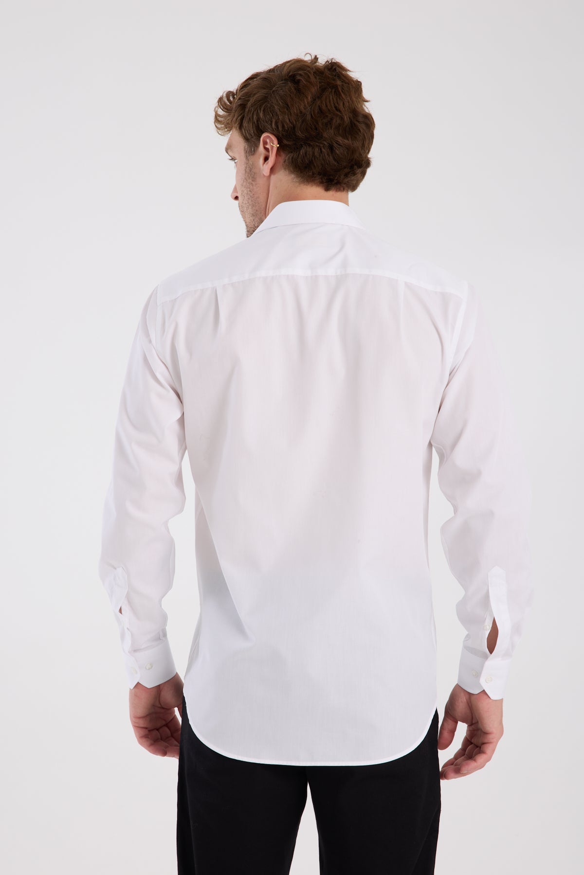 AClub AC10065 Poplin Pamuk Karışımlı Regular Fit Beyaz Klasik Yaka Erkek Düz Gömlek