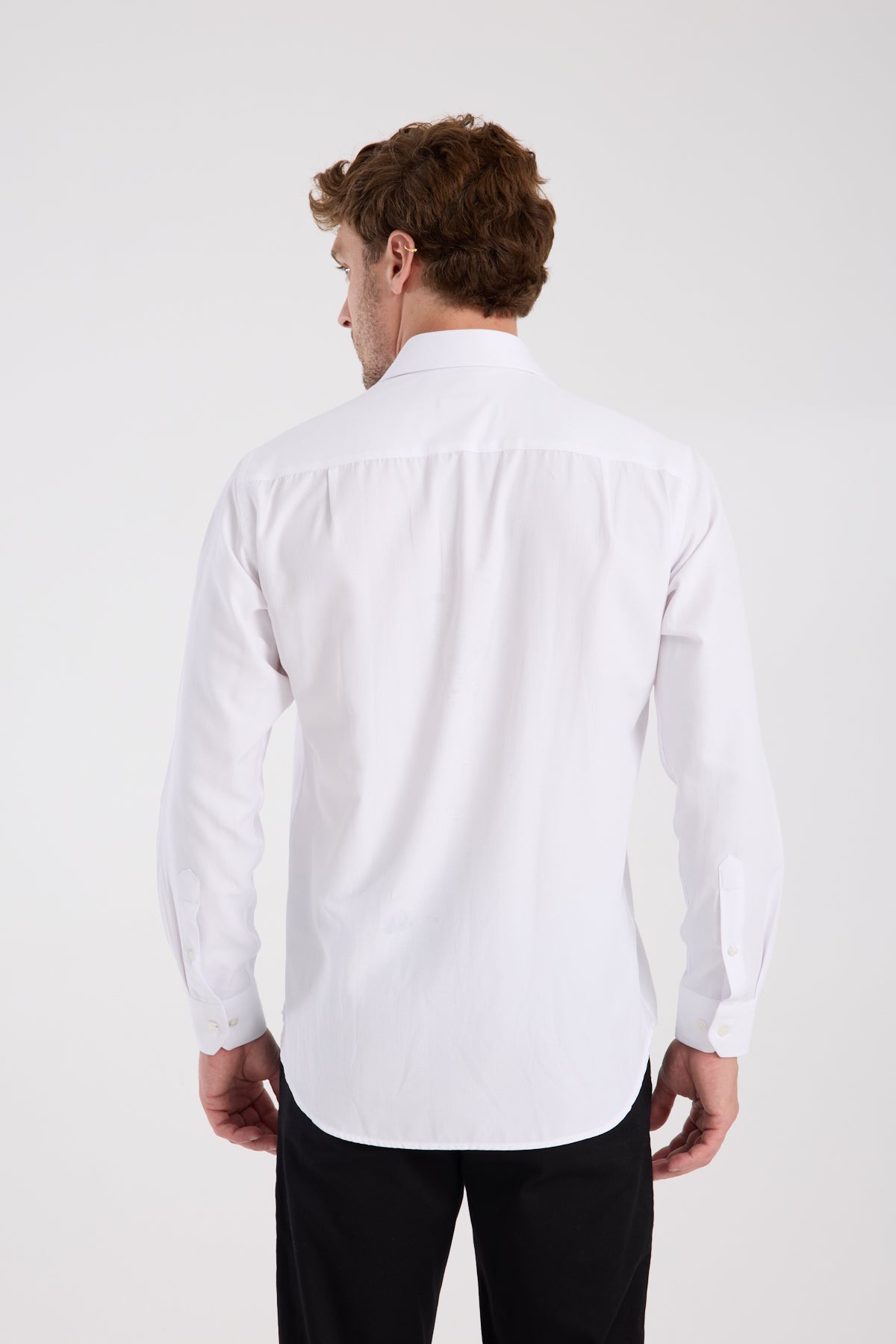AClub AC10067 Armür Pamuk Karışımlı Regular Fit Beyaz Klasik Yaka Erkek Düz Gömlek