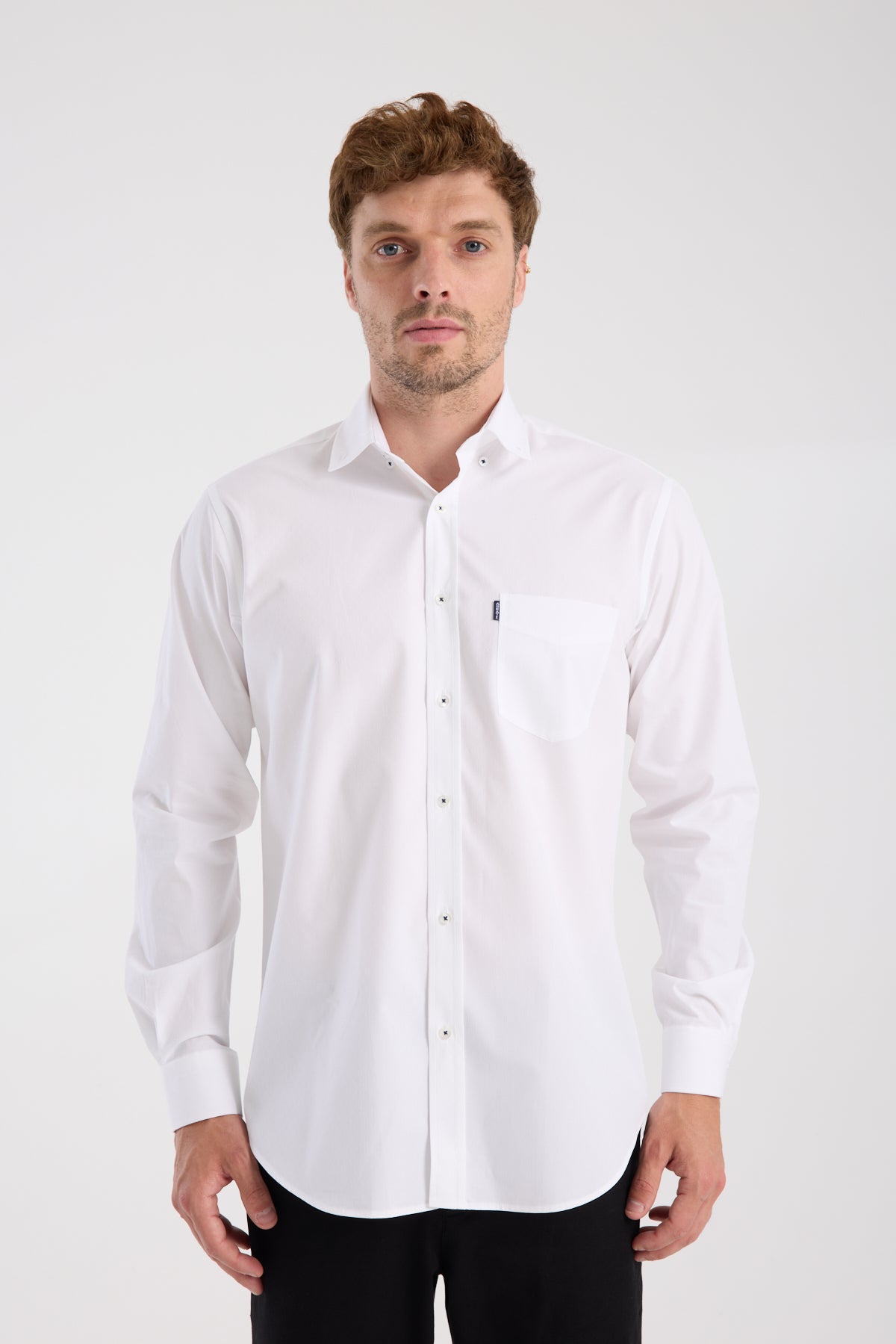 AClub AC10111 Armür Pamuklu Regular Fit Beyaz Klasik Yaka Erkek Desenli Gömlek