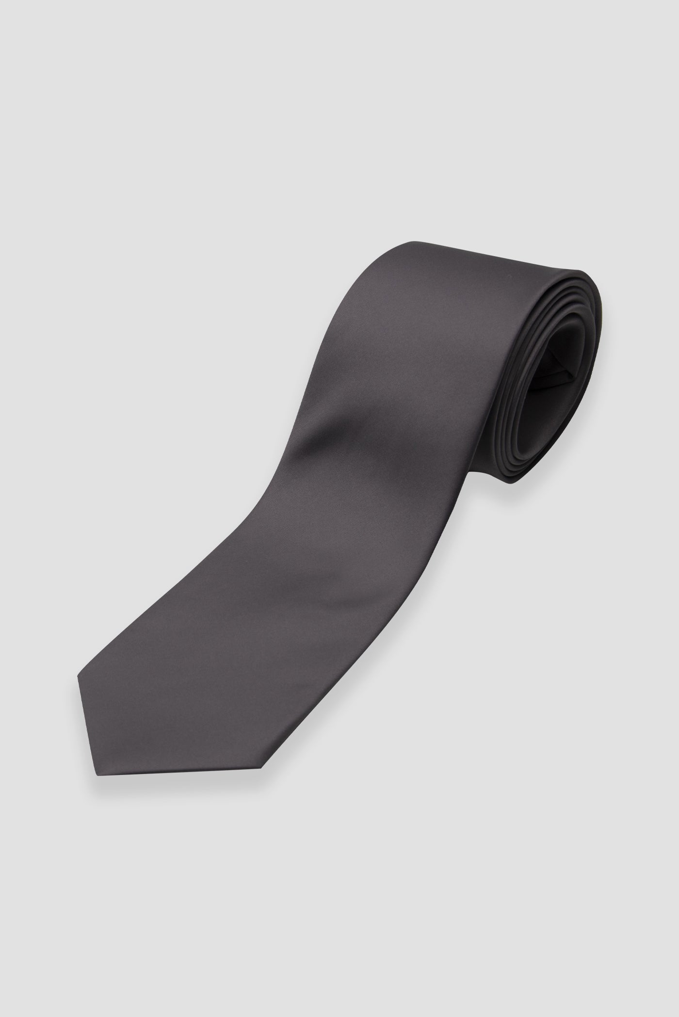 Abbate Kravat 8 cm Mikrofiber Polyester Gri Erkek Düz Kravat