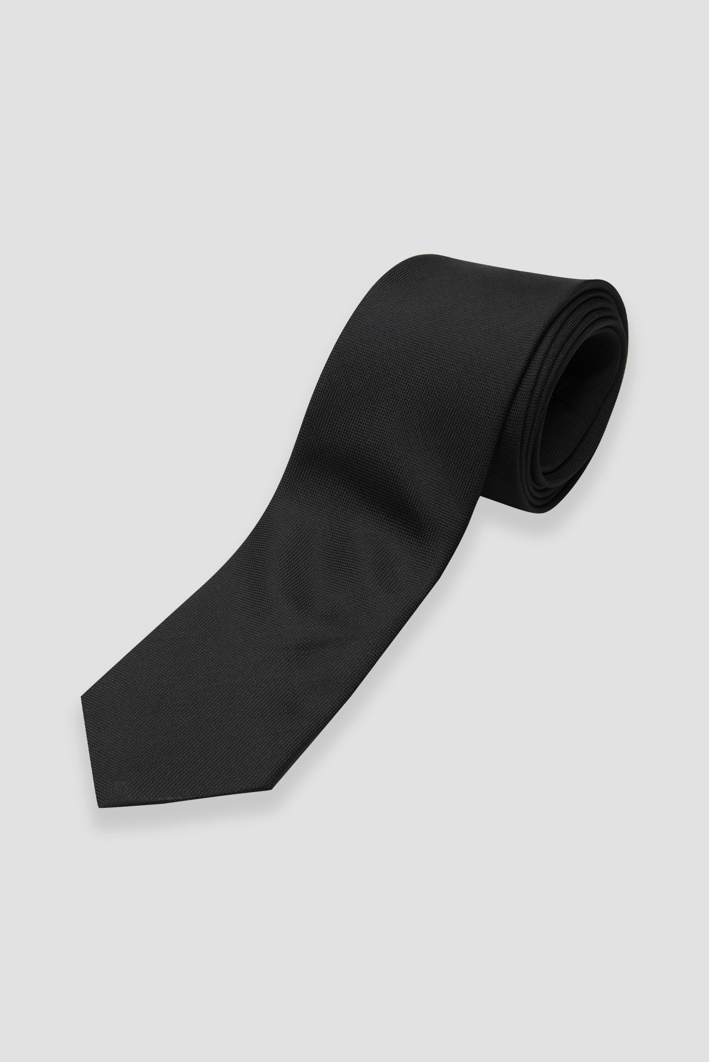 Abbate Kravat 8 cm Mikrofiber Polyester Siyah Erkek Düz Kravat