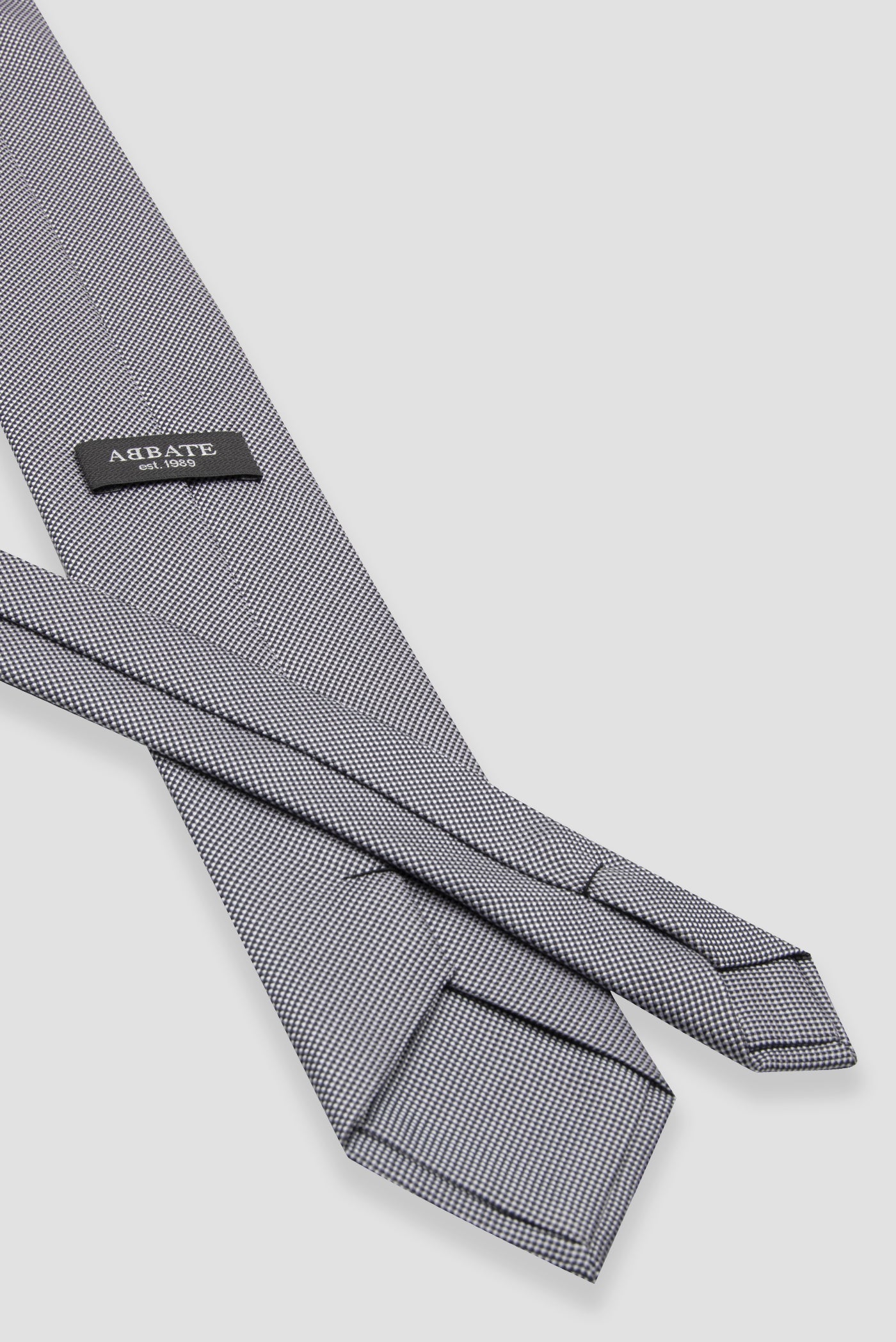 Abbate Kravat 8 cm Mikrofiber Polyester Açık Gri Erkek Desenli Kravat