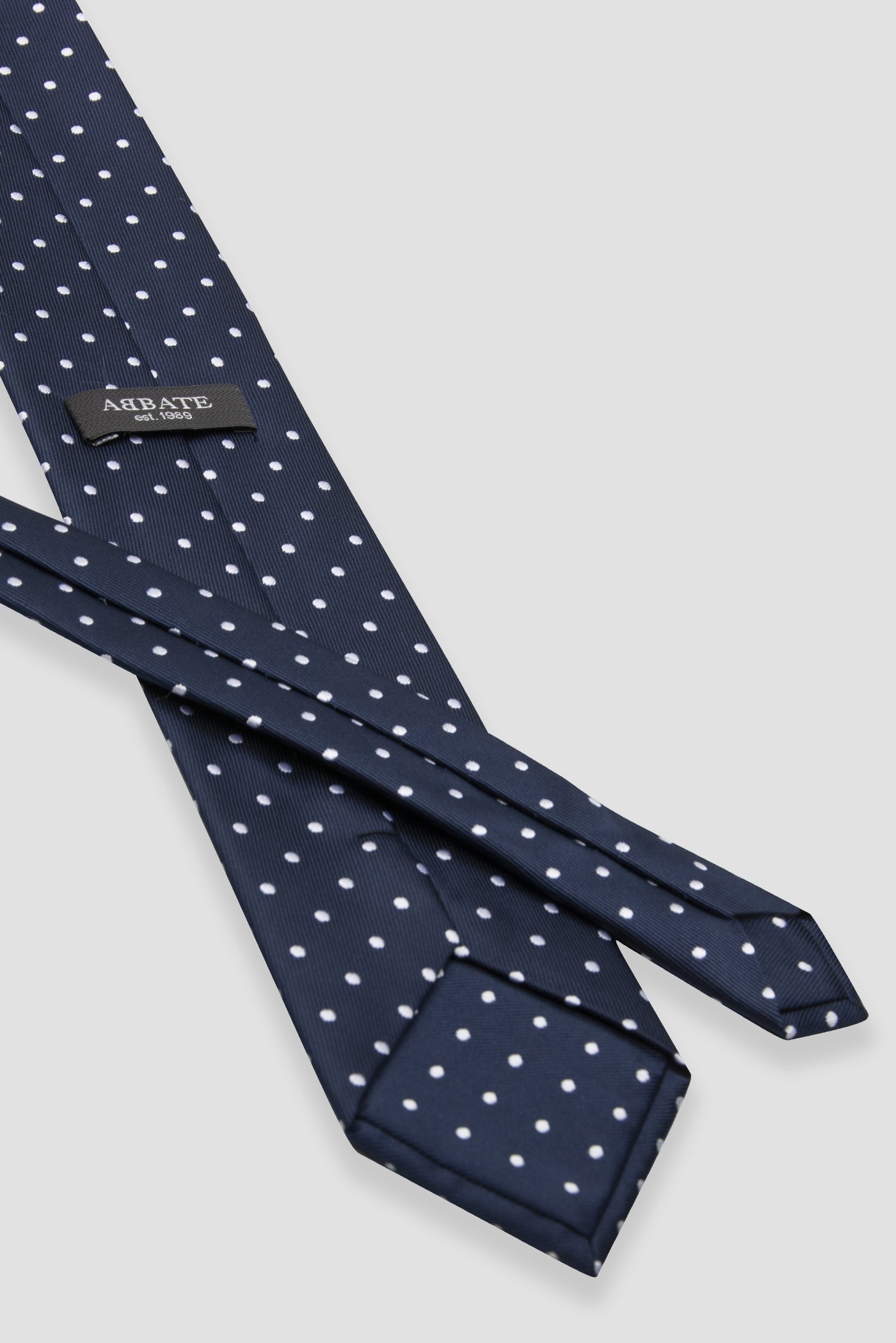 Abbate Kravat 8 cm Mikrofiber Polyester Lacivert Erkek Puantiyeli Kravat