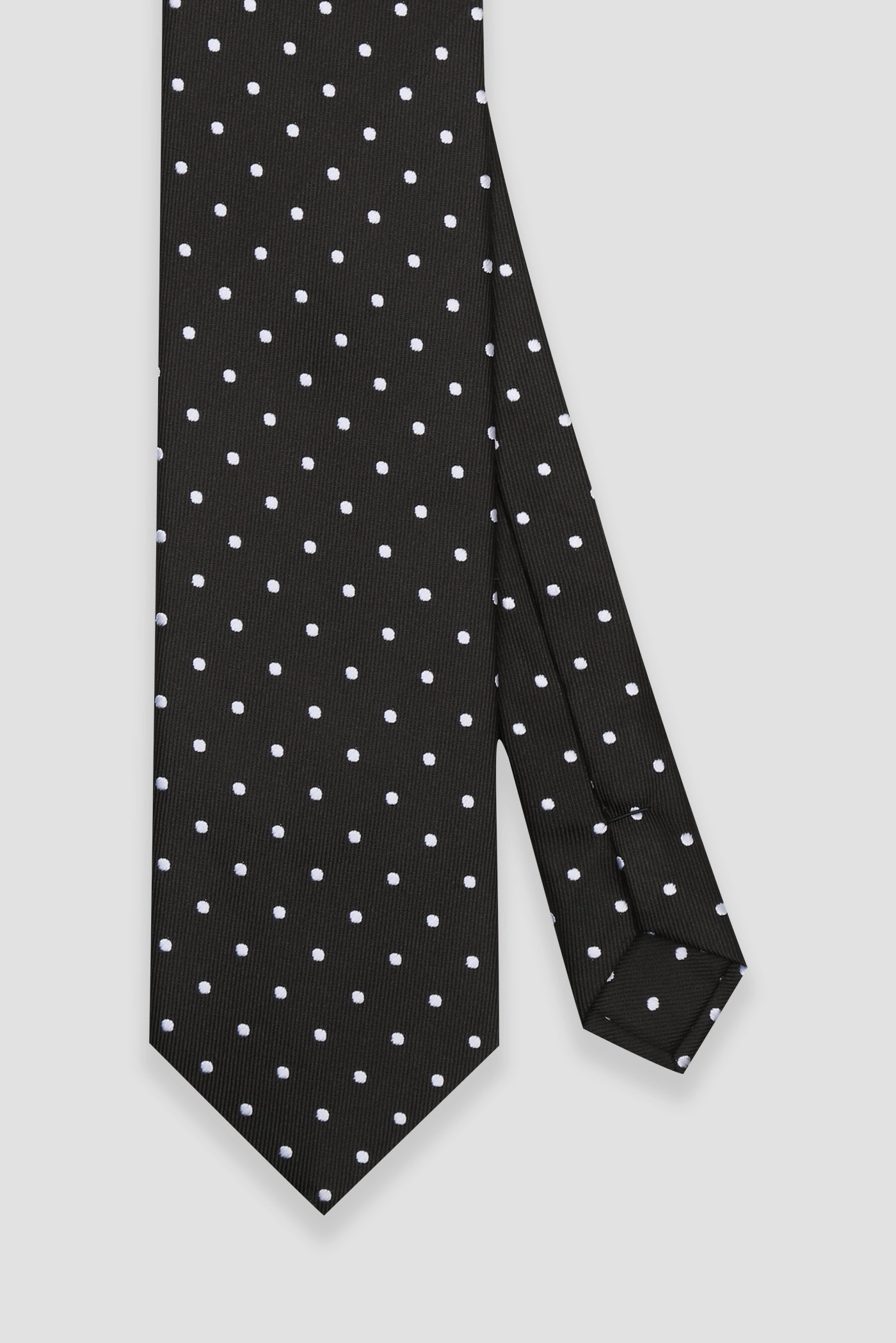 Abbate Kravat 8 cm Mikrofiber Polyester Siyah Erkek Puantiyeli Kravat