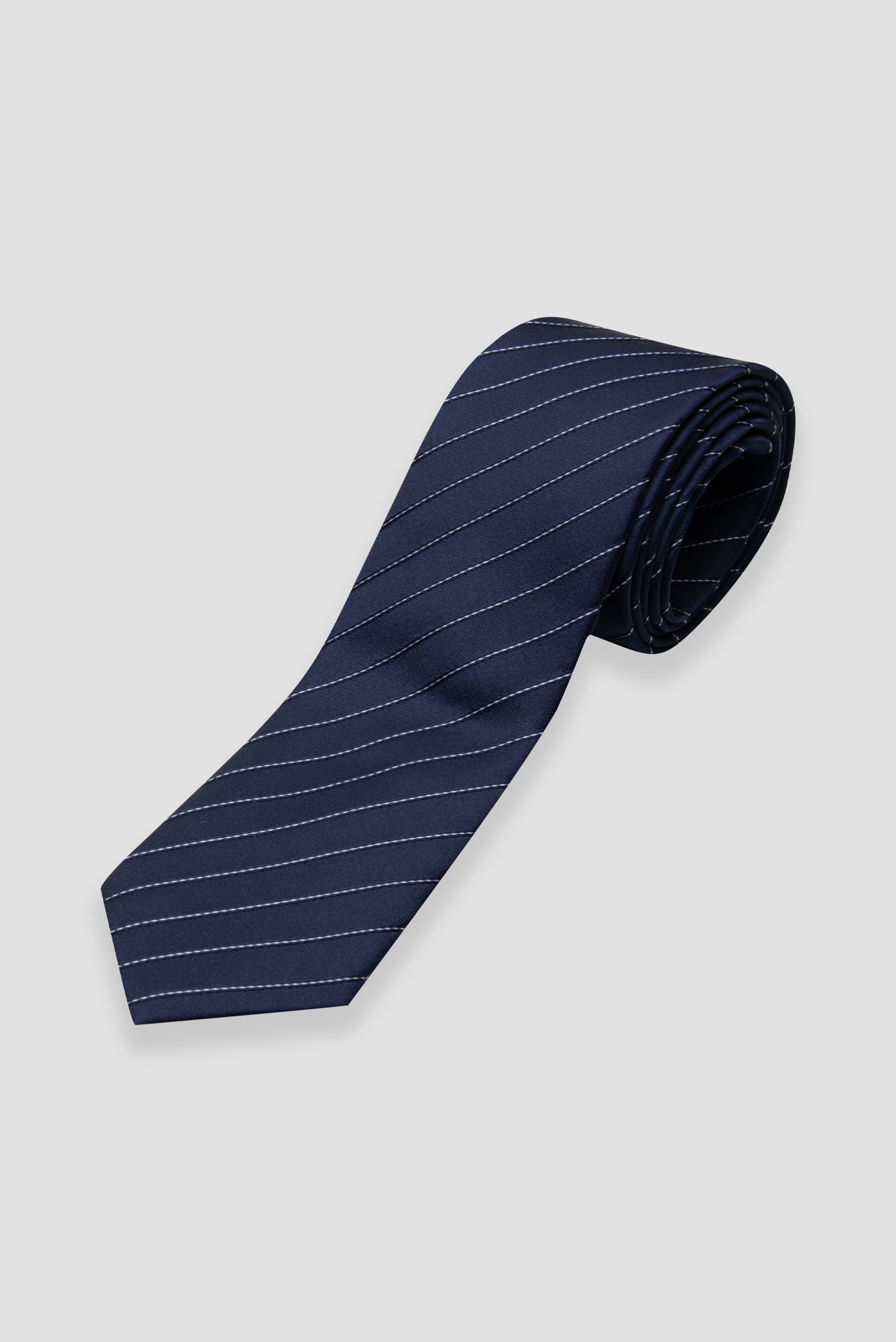 Abbate Kravat 8 cm Mikrofiber Polyester Lacivert Erkek Çizgili Kravat