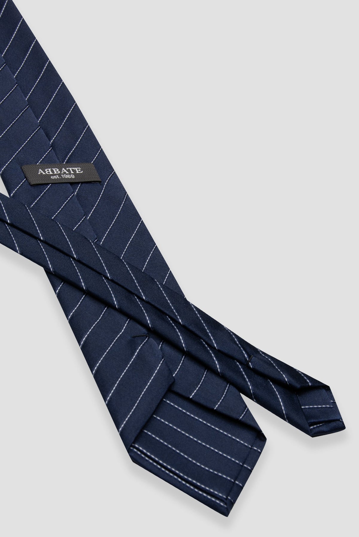 Abbate Kravat 8 cm Mikrofiber Polyester Lacivert Erkek Çizgili Kravat