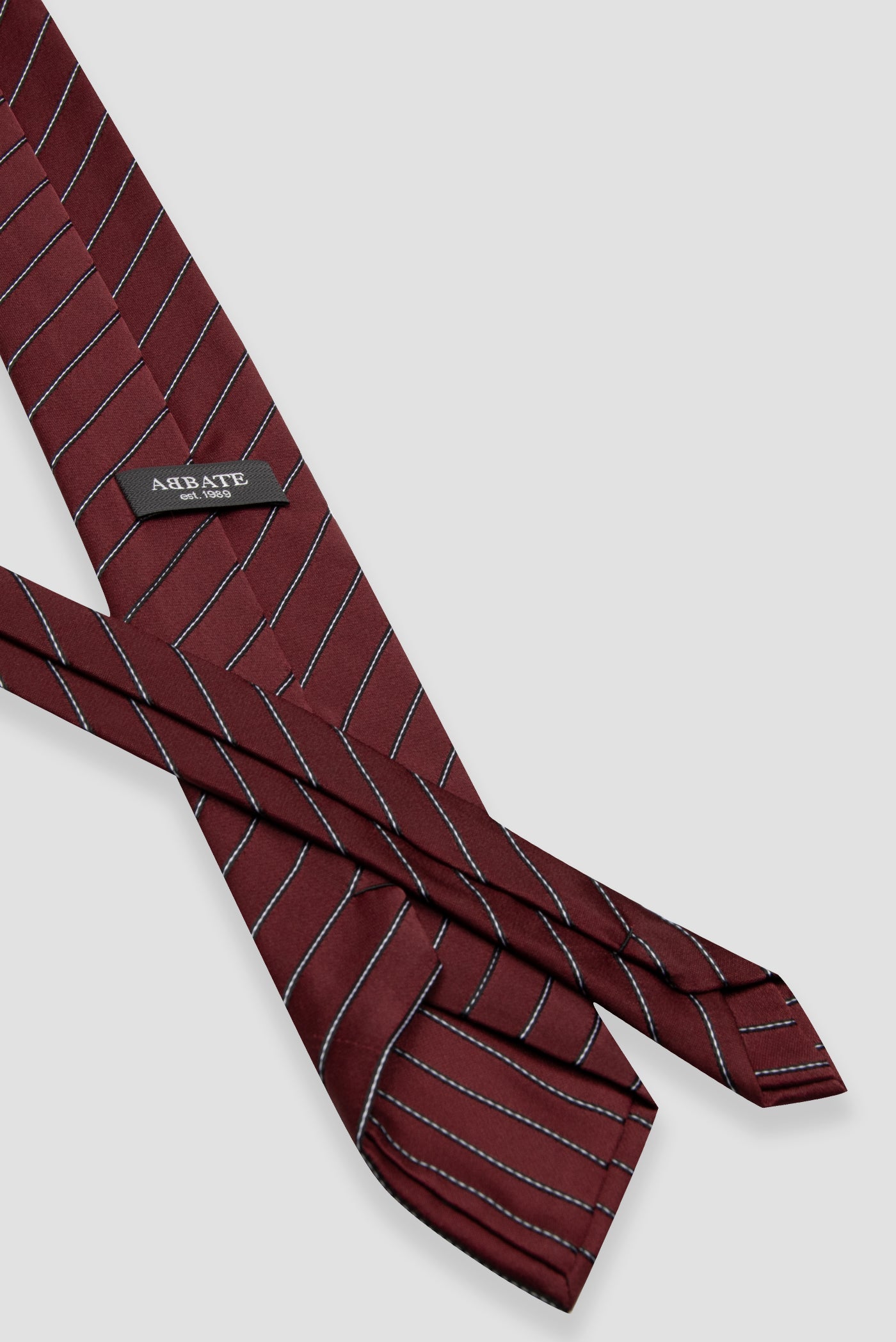 Abbate Kravat 8 cm Mikrofiber Polyester Bordo Erkek Çizgili Kravat