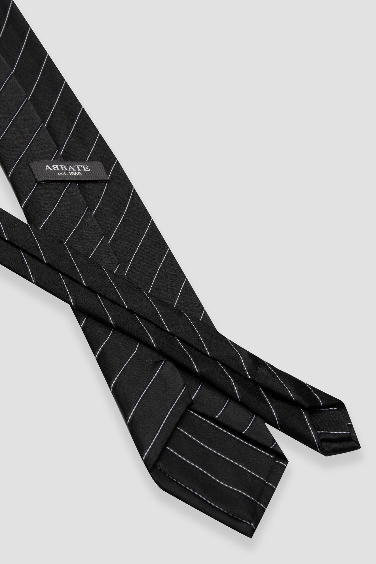 Abbate Kravat 8 cm Mikrofiber Polyester Siyah Erkek Çizgili Kravat
