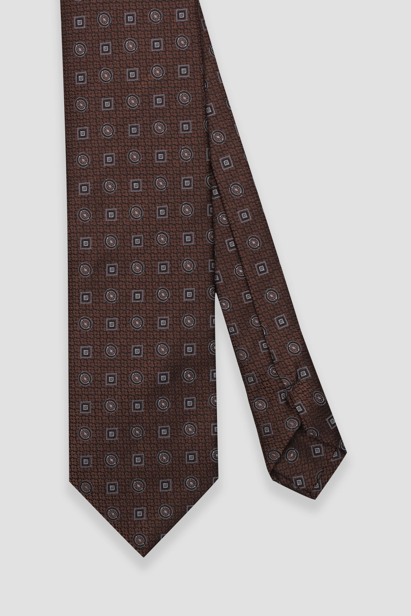 Abbate Kravat 8 cm Mikrofiber Polyester Açık Kahverengi Erkek Desenli Kravat