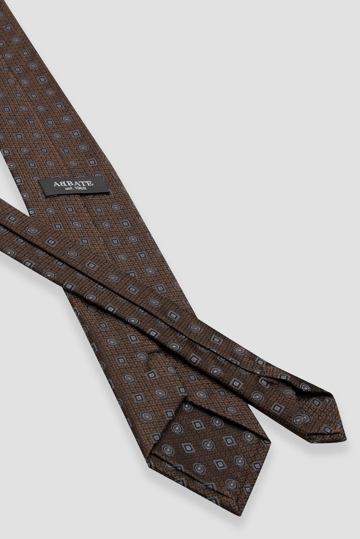 Abbate Kravat 8 cm Mikrofiber Polyester Açık Kahverengi Erkek Desenli Kravat