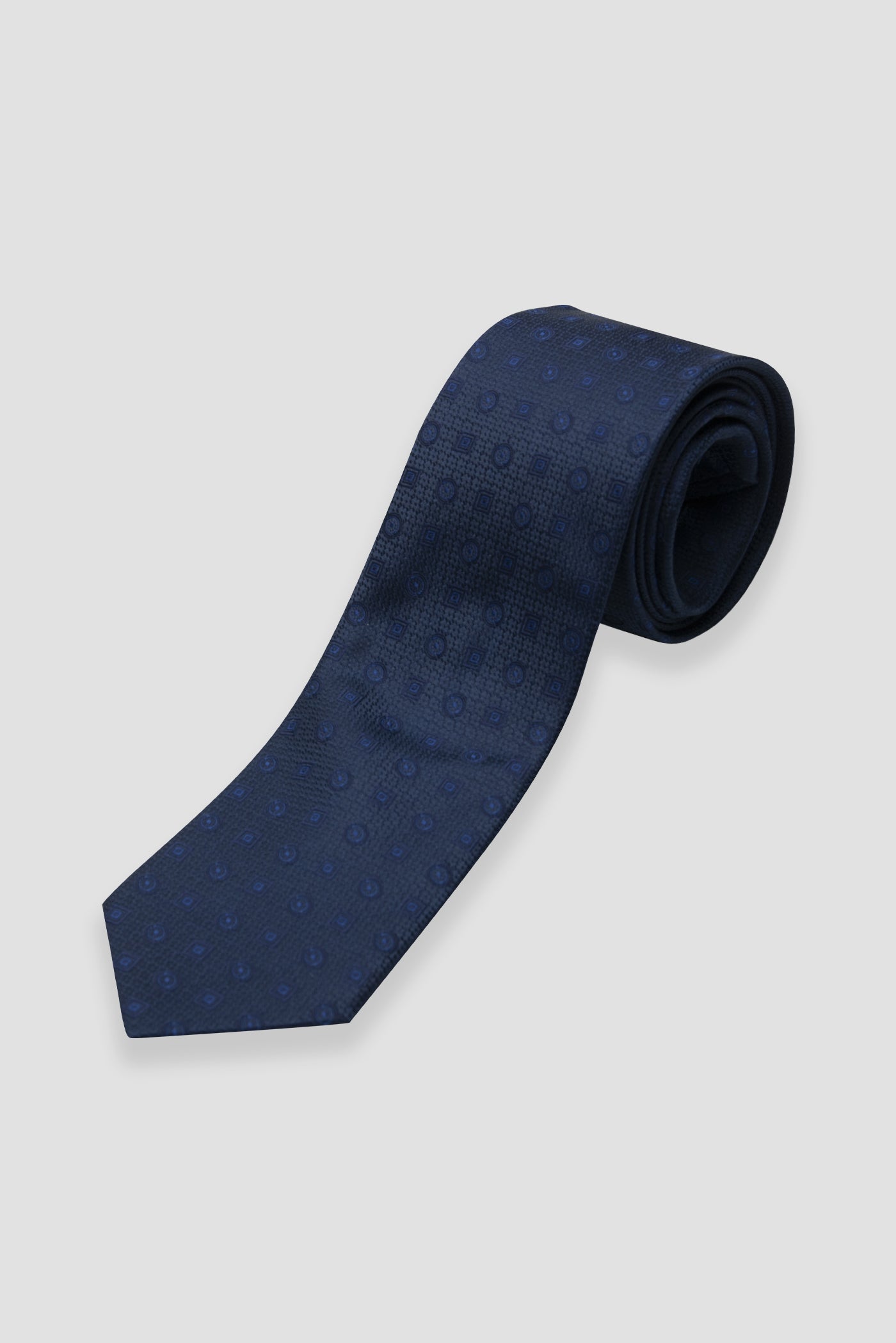 Abbate Kravat 8 cm Mikrofiber Polyester Lacivert Erkek Desenli Kravat