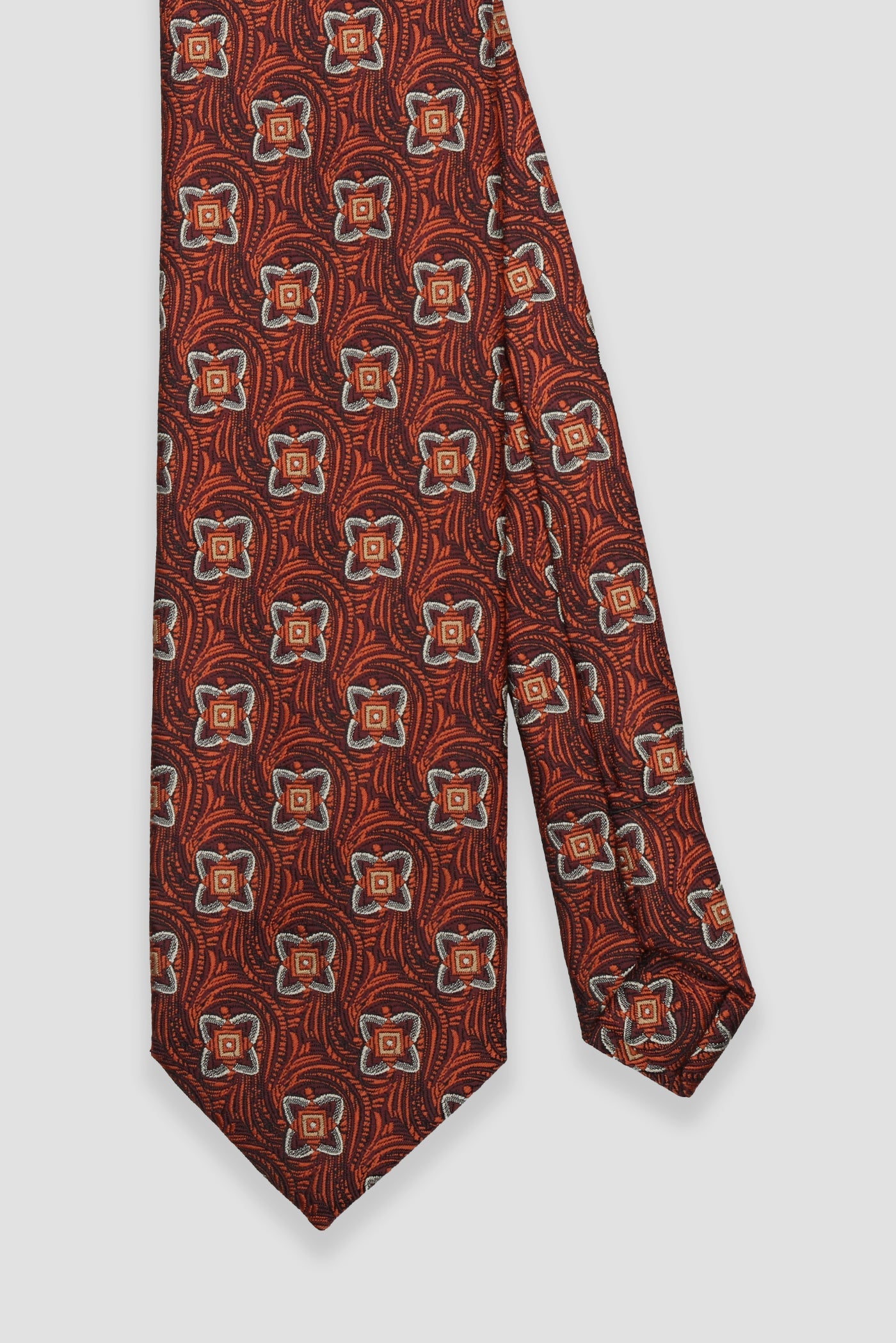 Abbate Kravat 8 cm Mikrofiber Polyester Turuncu Erkek Desenli Kravat