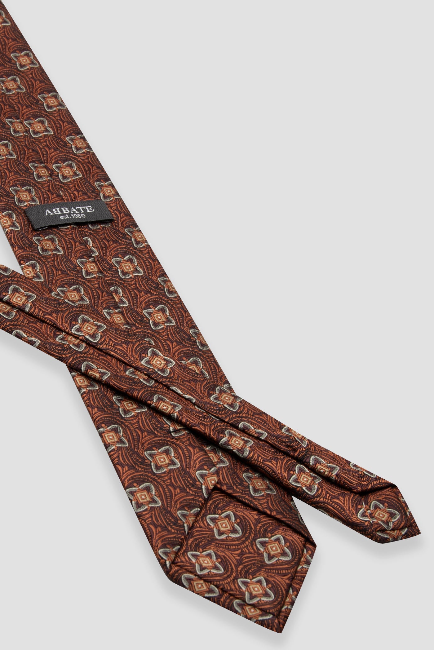 Abbate Kravat 8 cm Mikrofiber Polyester Turuncu Erkek Desenli Kravat