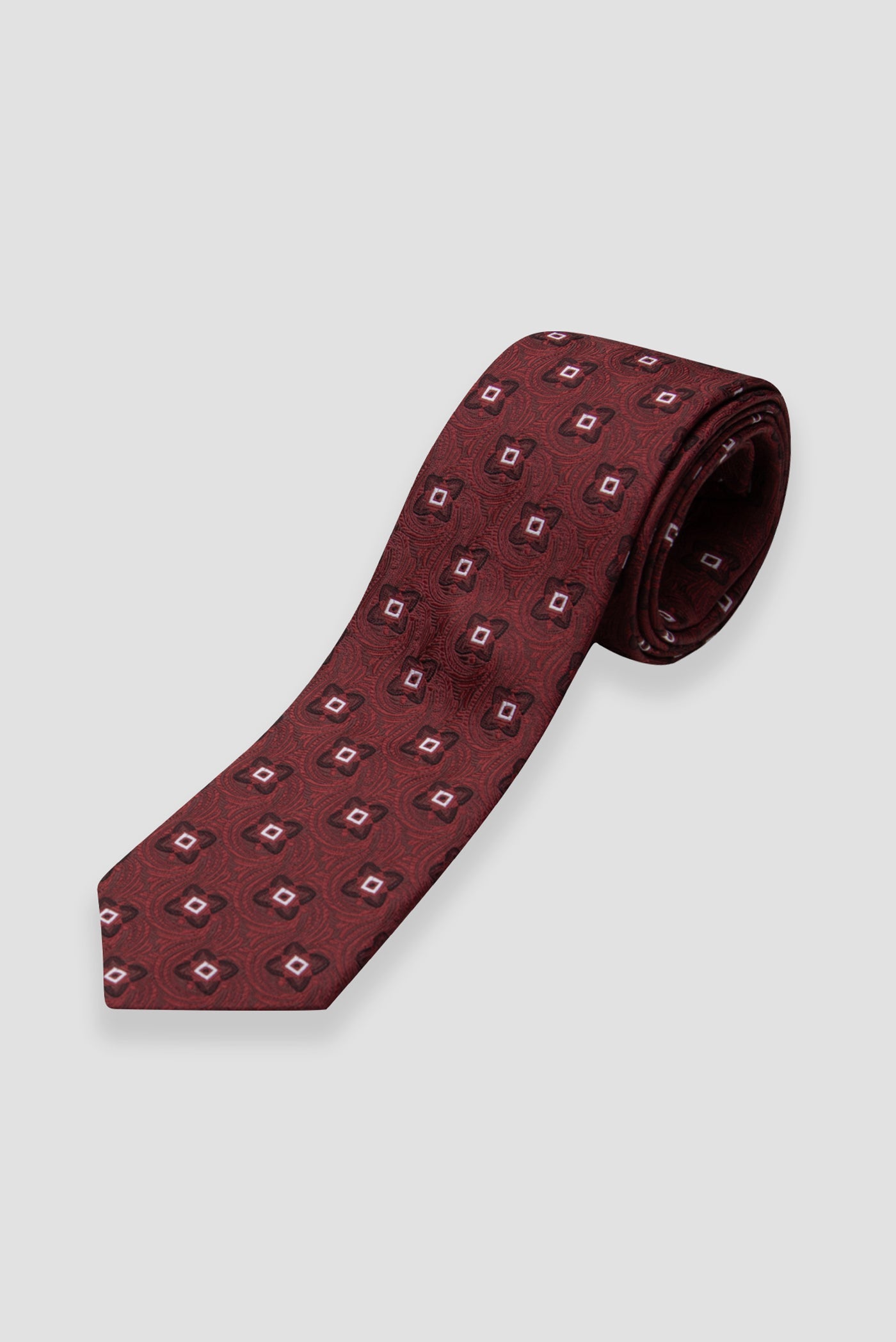 Abbate Kravat 8 cm Mikrofiber Polyester Kırmızı Erkek Desenli Kravat