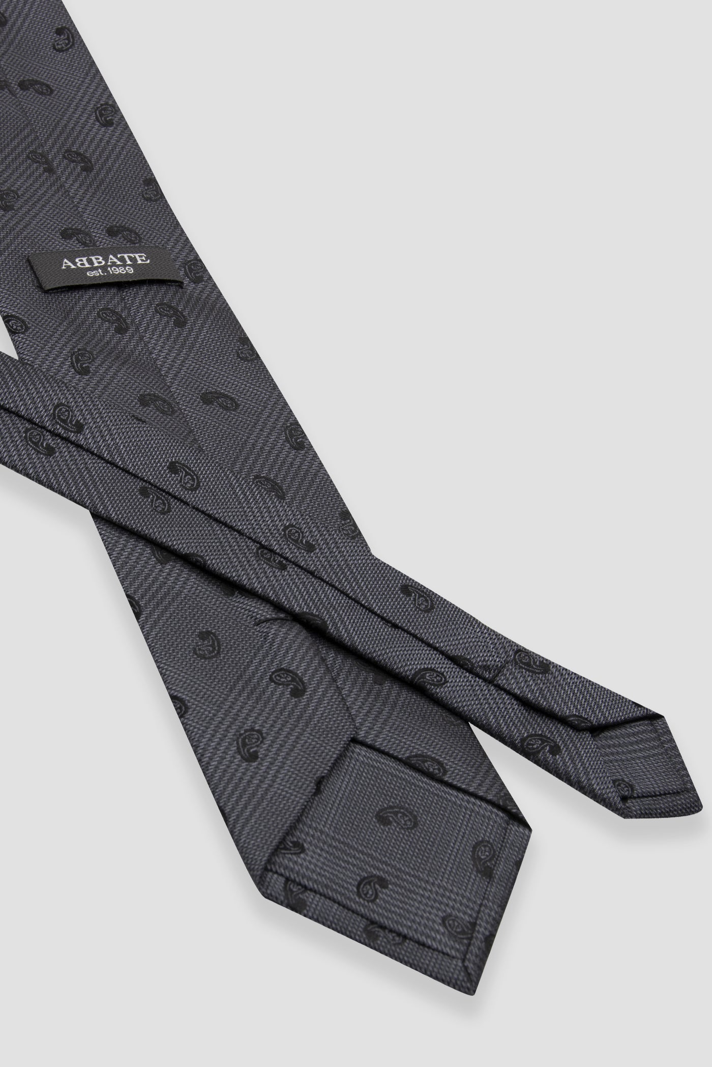 Abbate Kravat 8 cm Mikrofiber Polyester Koyu Gri Erkek Desenli Kravat