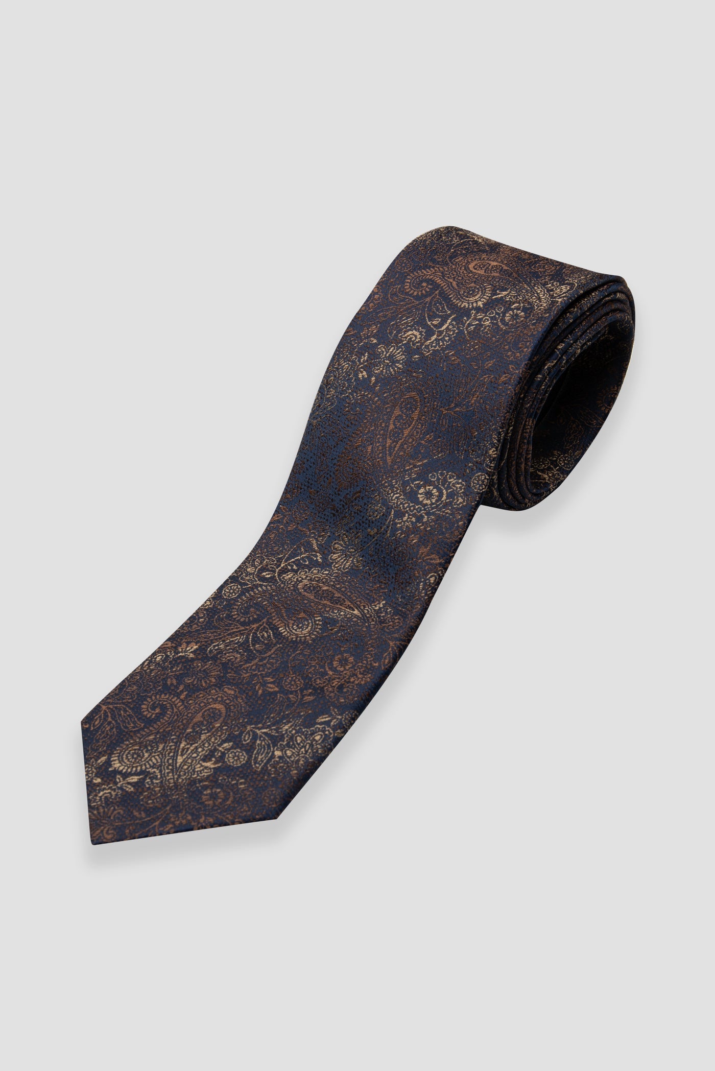 Abbate Kravat 8 cm Mikrofiber Polyester Kahverengi Erkek Desenli Kravat