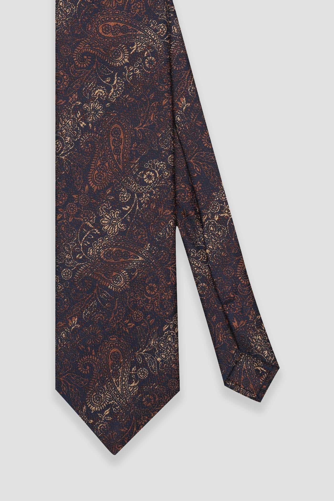 Abbate Kravat 8 cm Mikrofiber Polyester Kahverengi Erkek Desenli Kravat