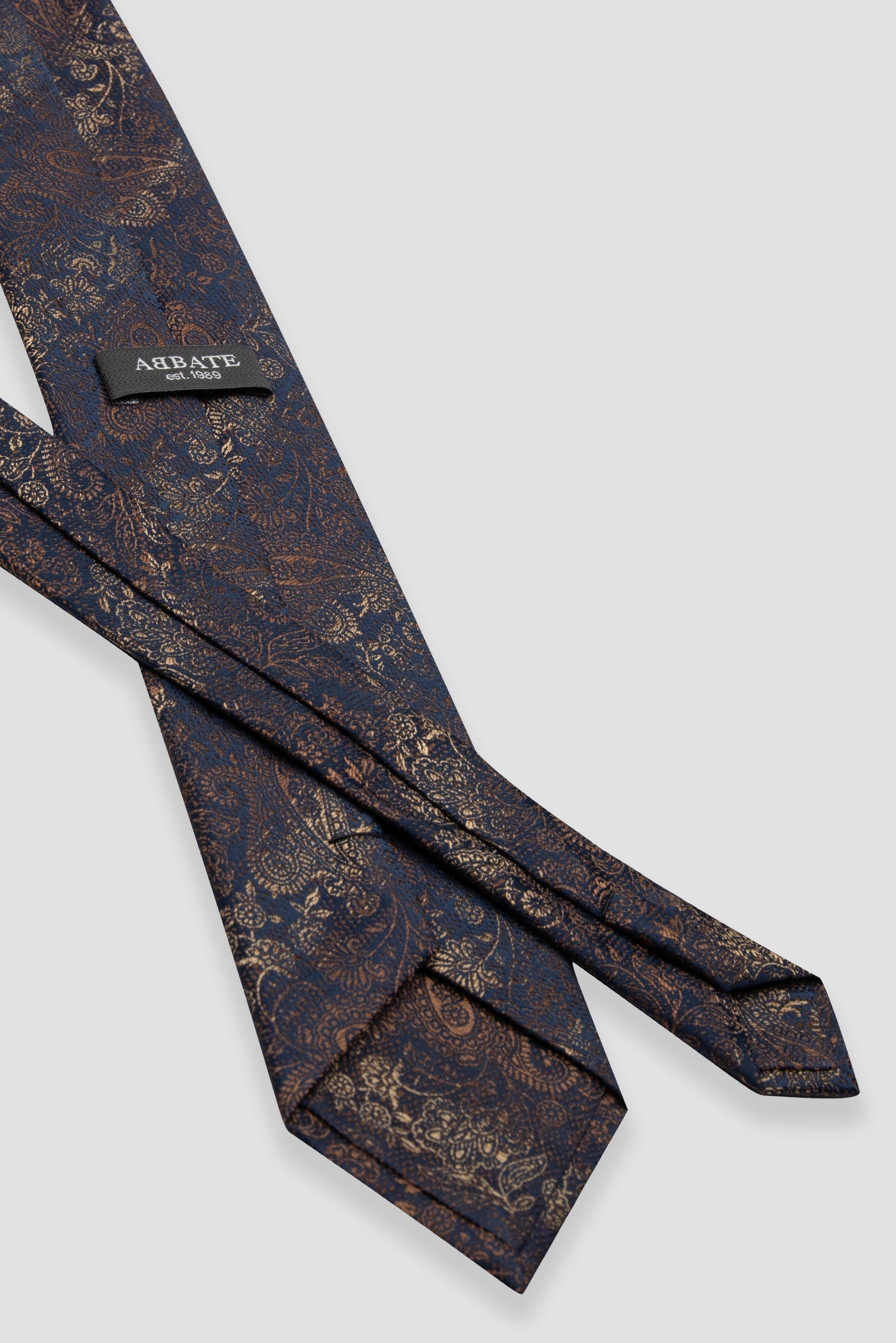 Abbate Kravat 8 cm Mikrofiber Polyester Kahverengi Erkek Desenli Kravat