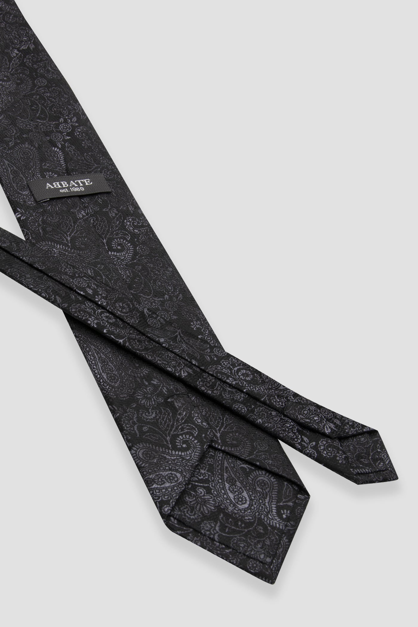 Abbate Kravat 8 cm Mikrofiber Polyester Siyah Erkek Desenli Kravat