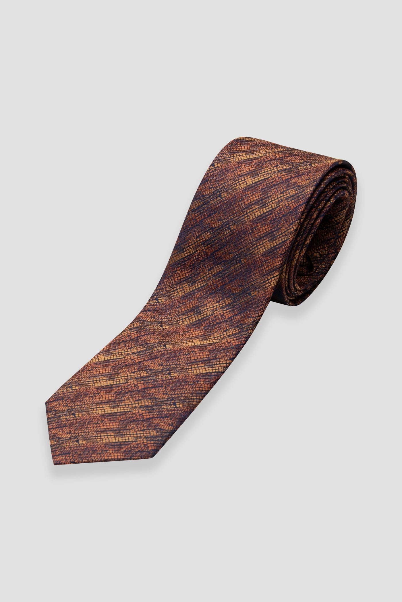 Abbate Kravat 8 cm Mikrofiber Polyester Turuncu Erkek Desenli Kravat