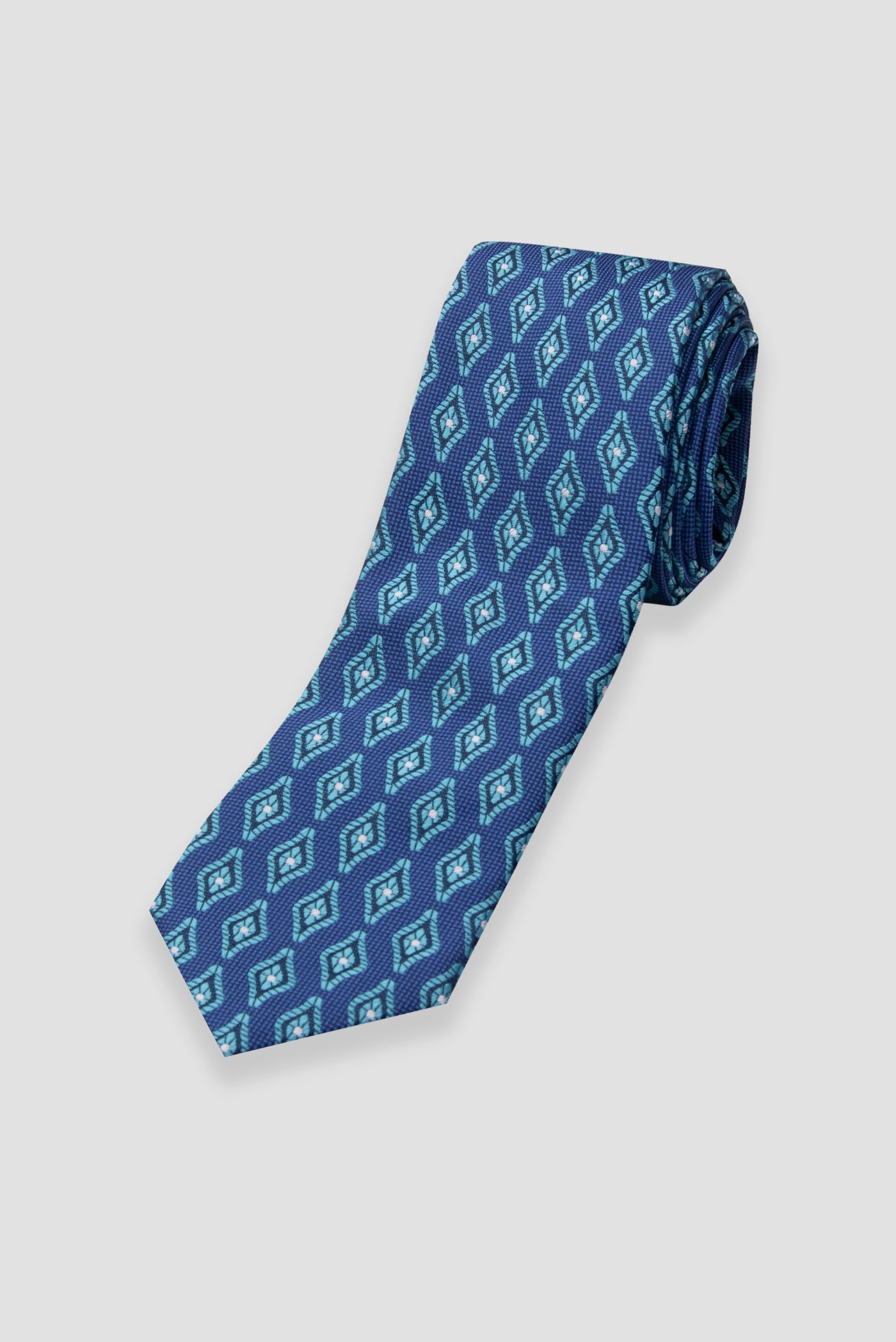 Abbate Kravat 8 cm Mikrofiber Polyester Mavi Erkek Desenli Kravat
