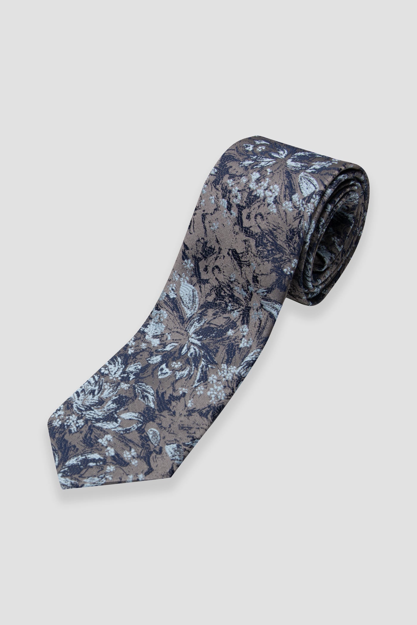Abbate Kravat 8 cm Mikrofiber Polyester Açık Gri Erkek Desenli Kravat