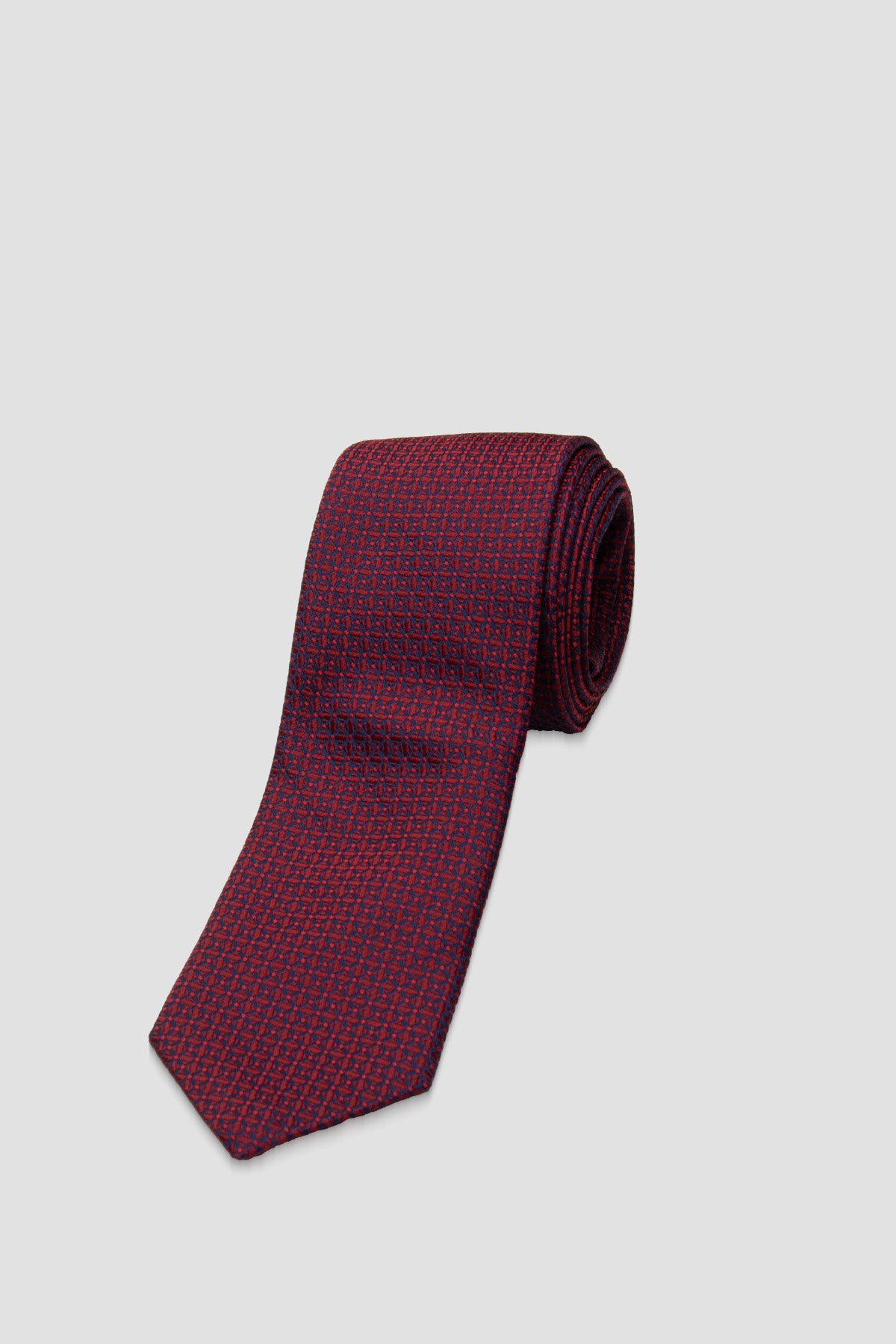 Abbate Kravat 8 cm Mikrofiber Polyester Bordo Erkek Desenli Kravat