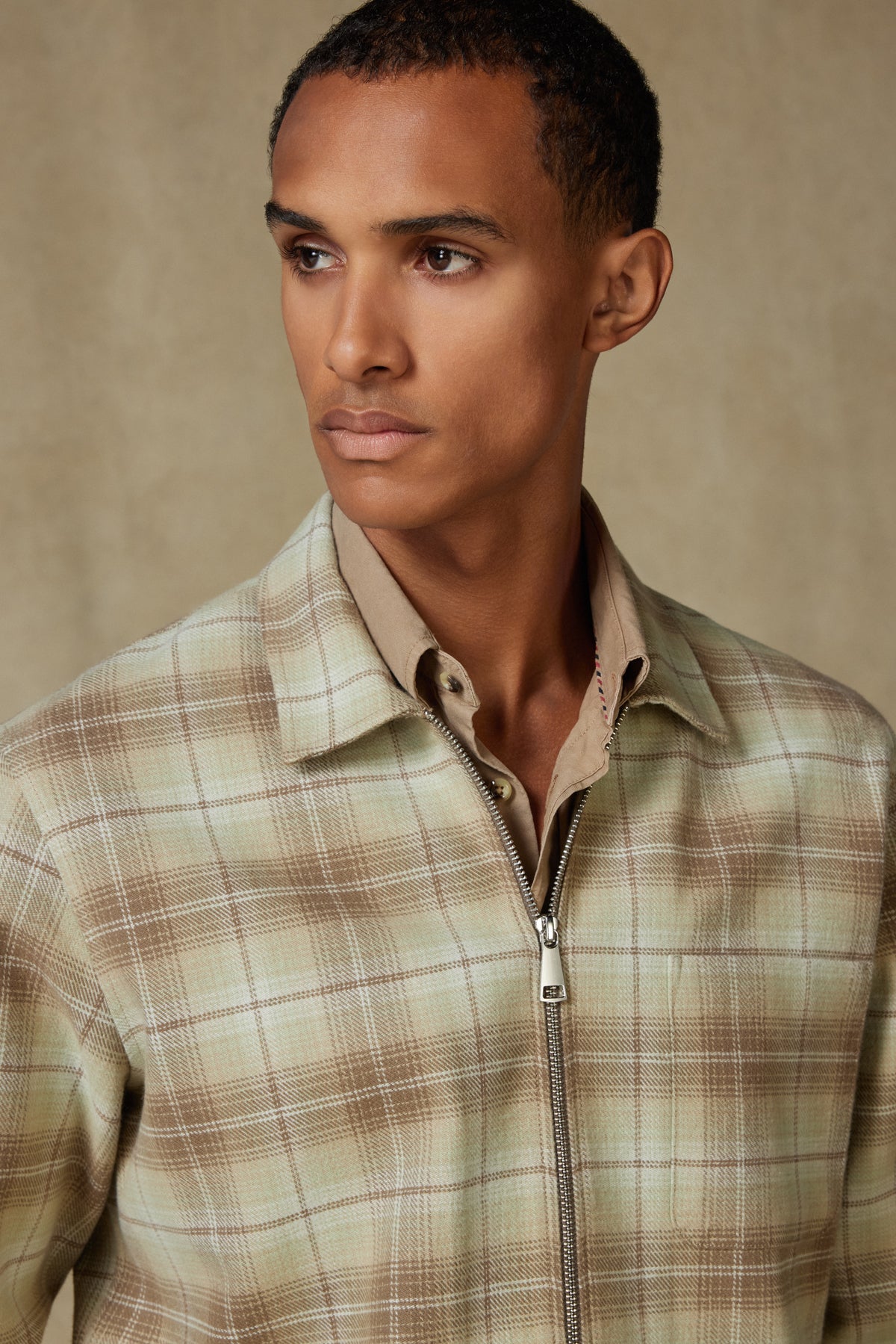 Abbate Prato Flanel Pamuklu Overshirt Fit Yeşil Klasik Yaka Erkek Ekoseli Gömlek Ceket